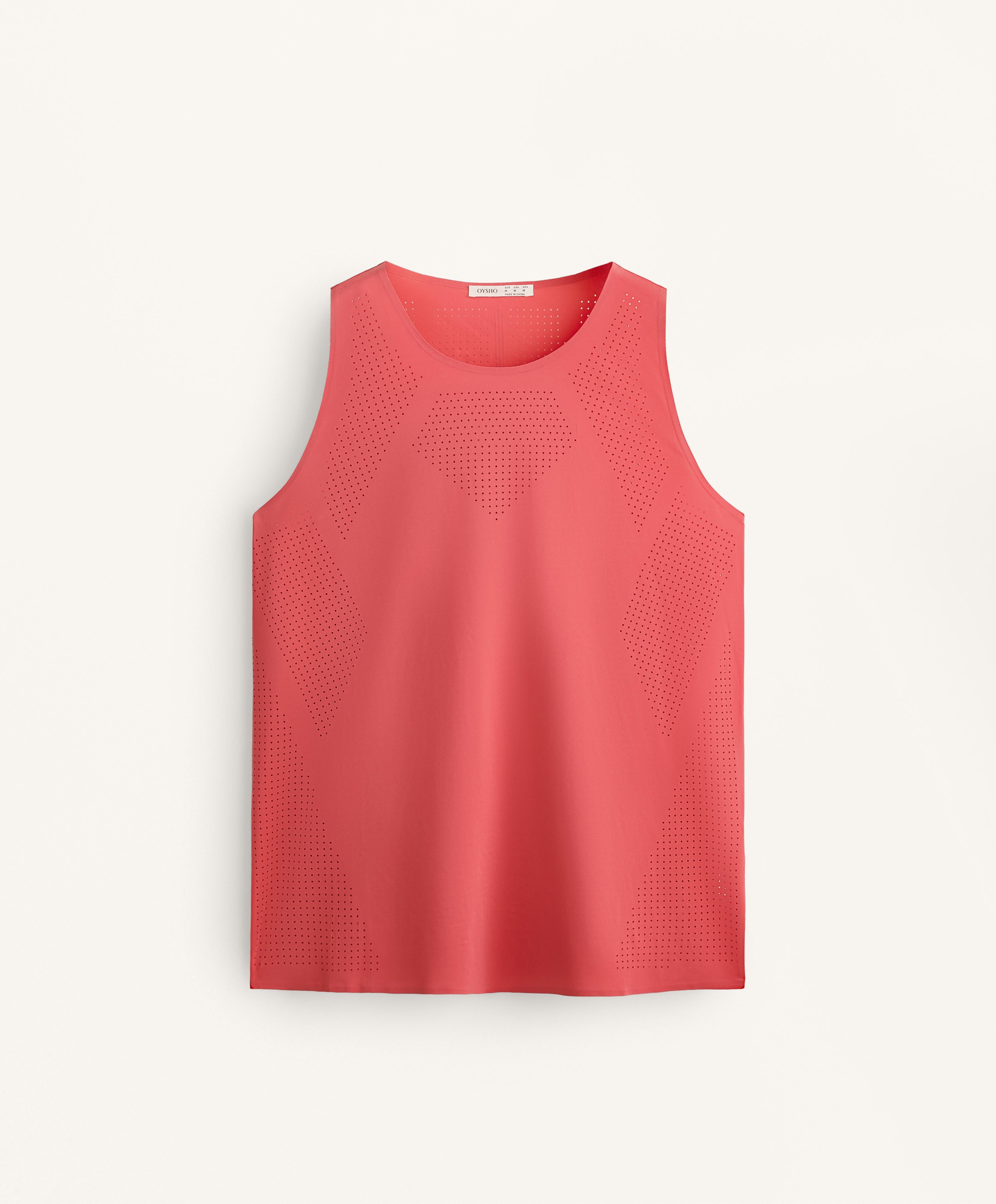 MICROPERFORATED TECHNICAL SLEEVELESS T SHIRT