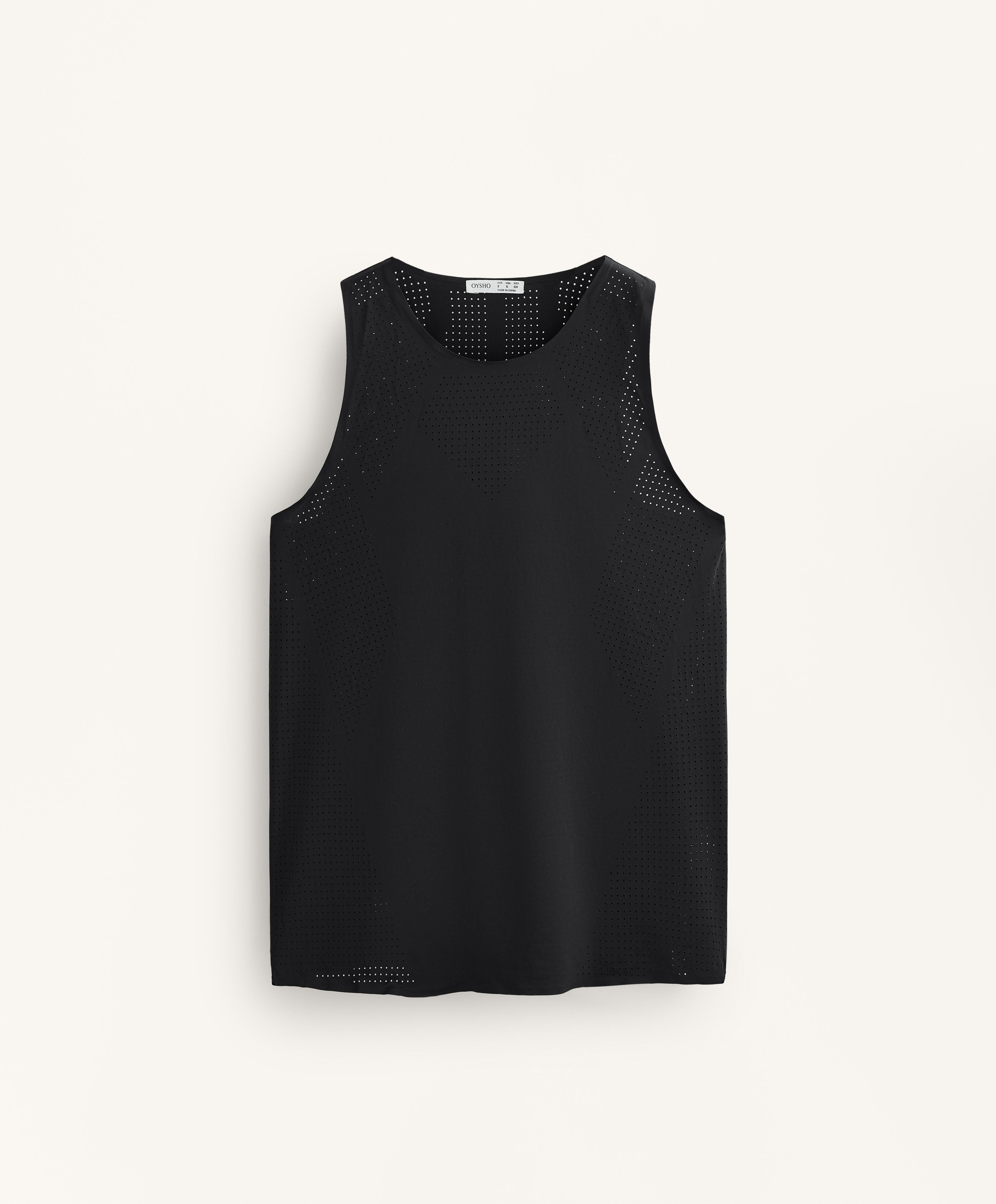 MICROPERFORATED TECHNICAL SLEEVELESS T SHIRT