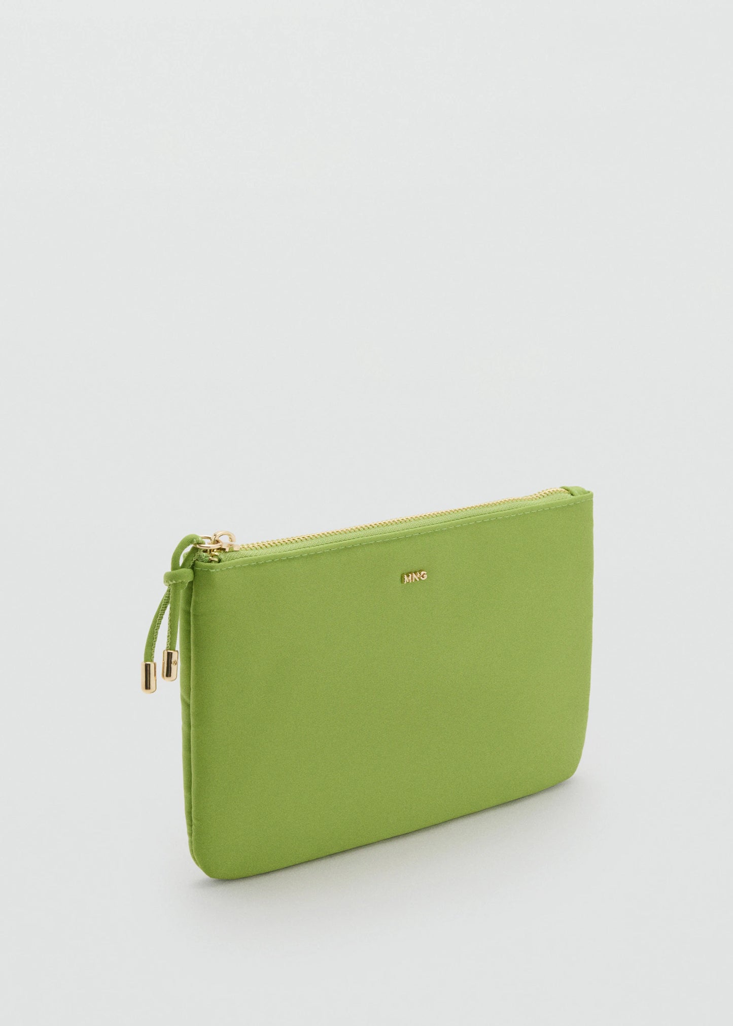 Zipped Nylon Cosmetics Bag Lime