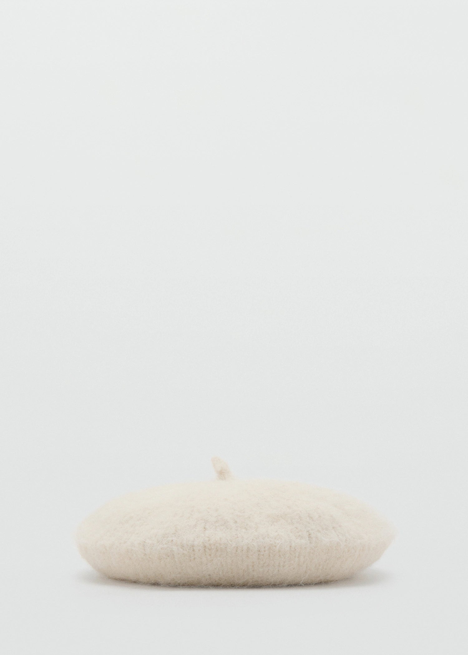 Wool Blend Beret Ecru