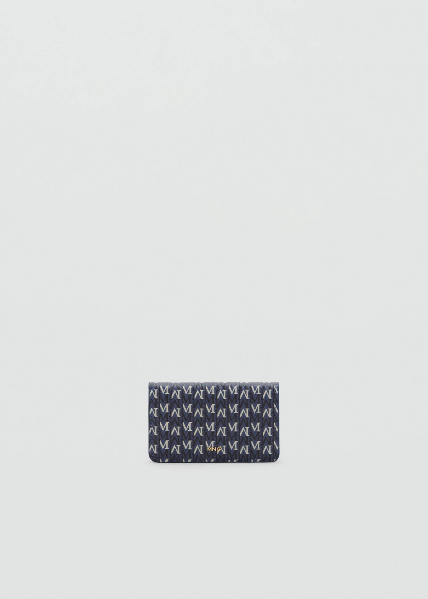 Wallet With Printed Logo And Flap Navy