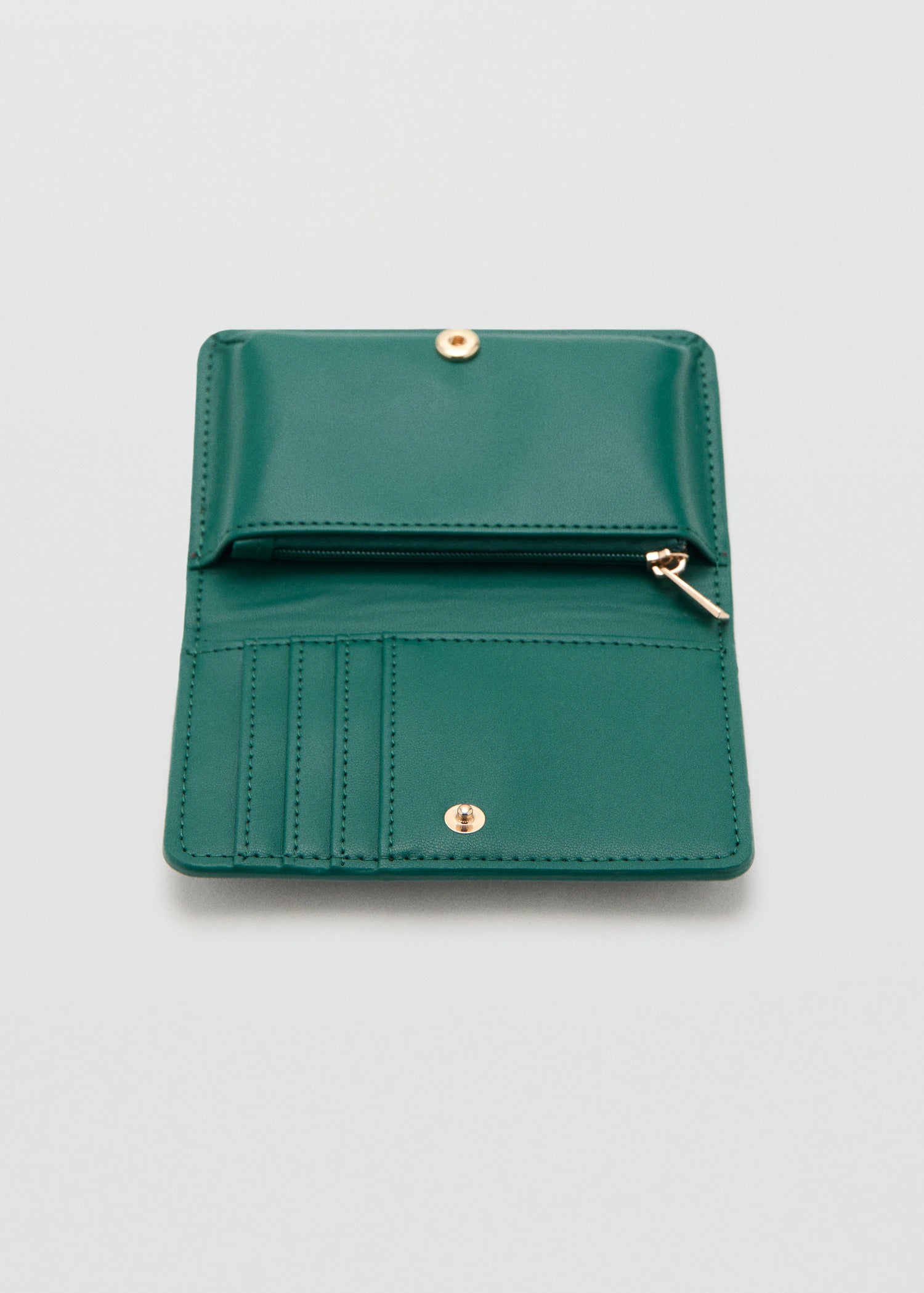 Wallet With Printed Logo And Flap Green
