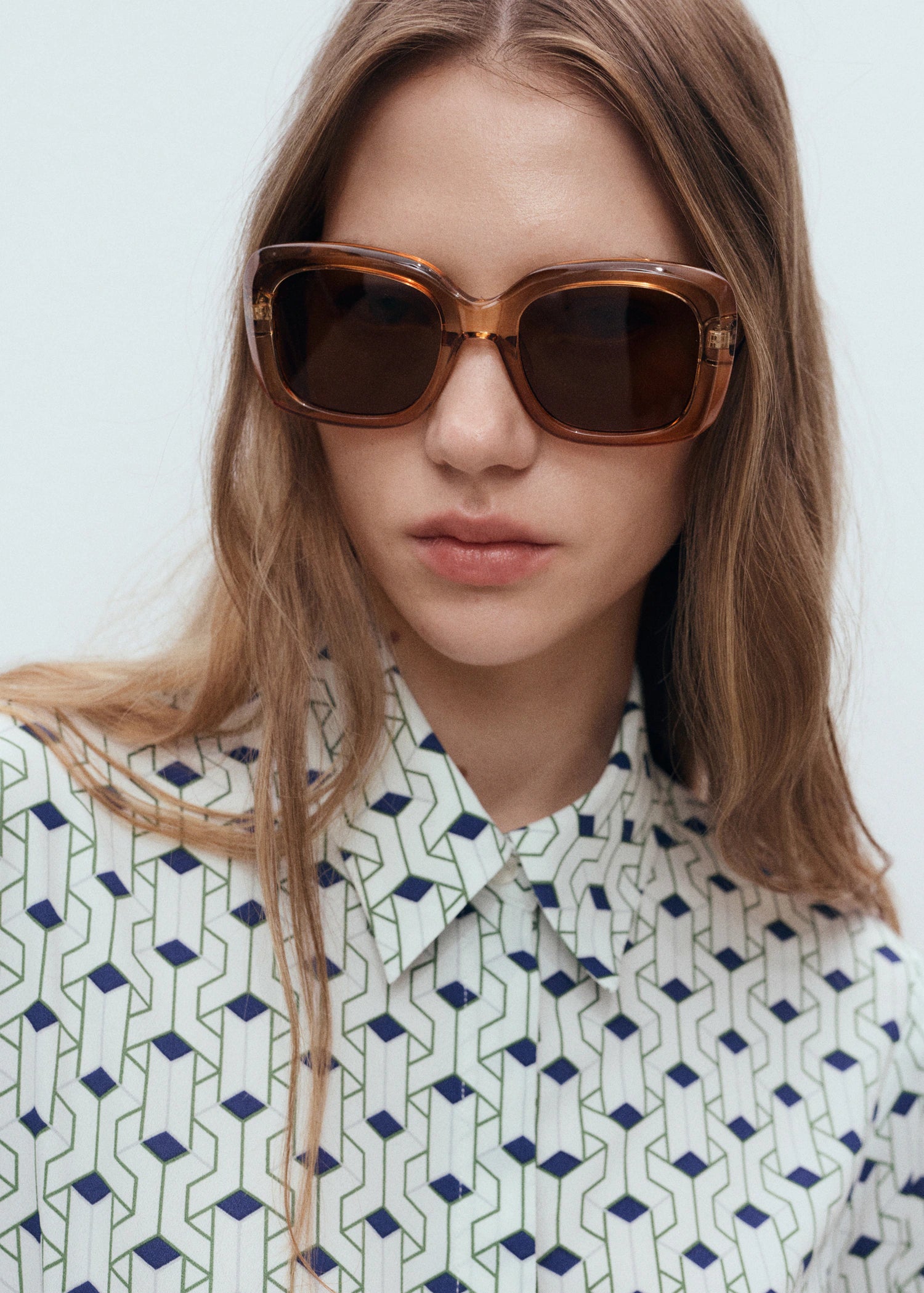 Squared Frame Sunglasses Peach