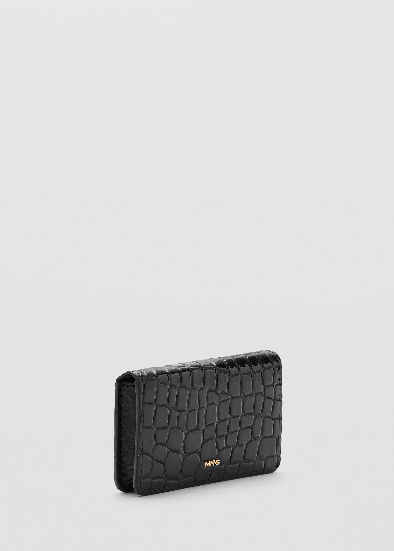 Small Croc Wallet Black
