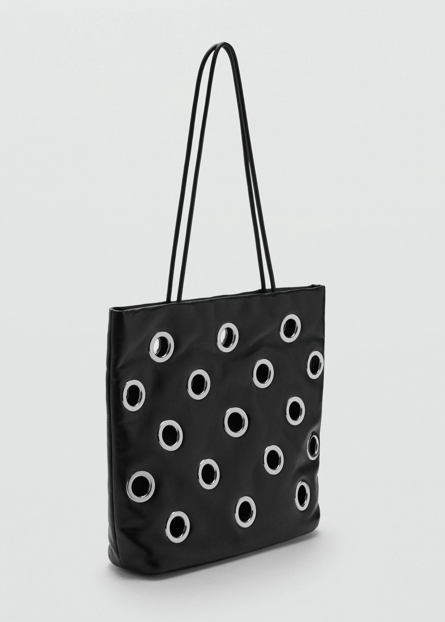 Shoulder Bag With Eyelets Black