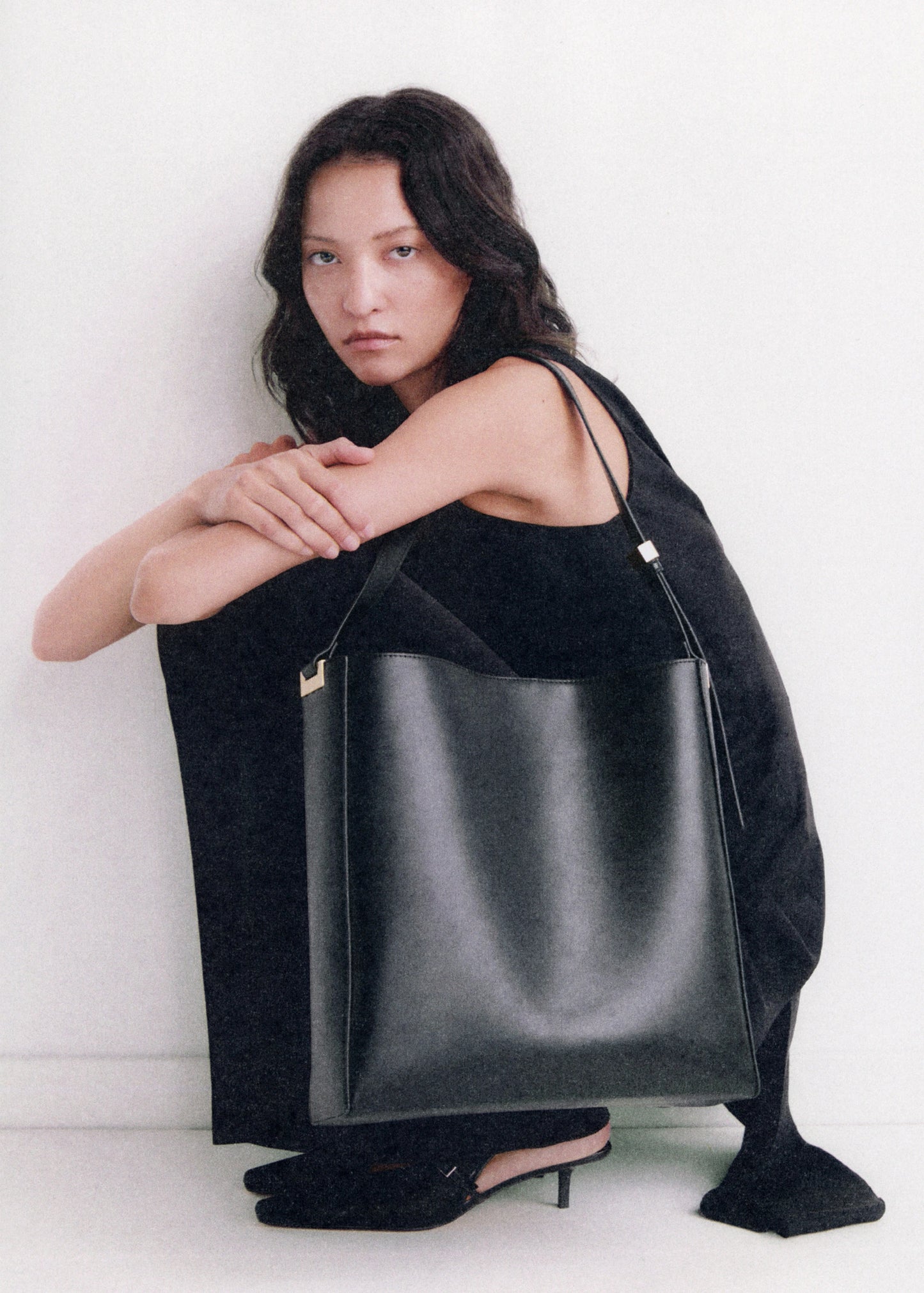 Shopper Bag With Metallic Detail Black