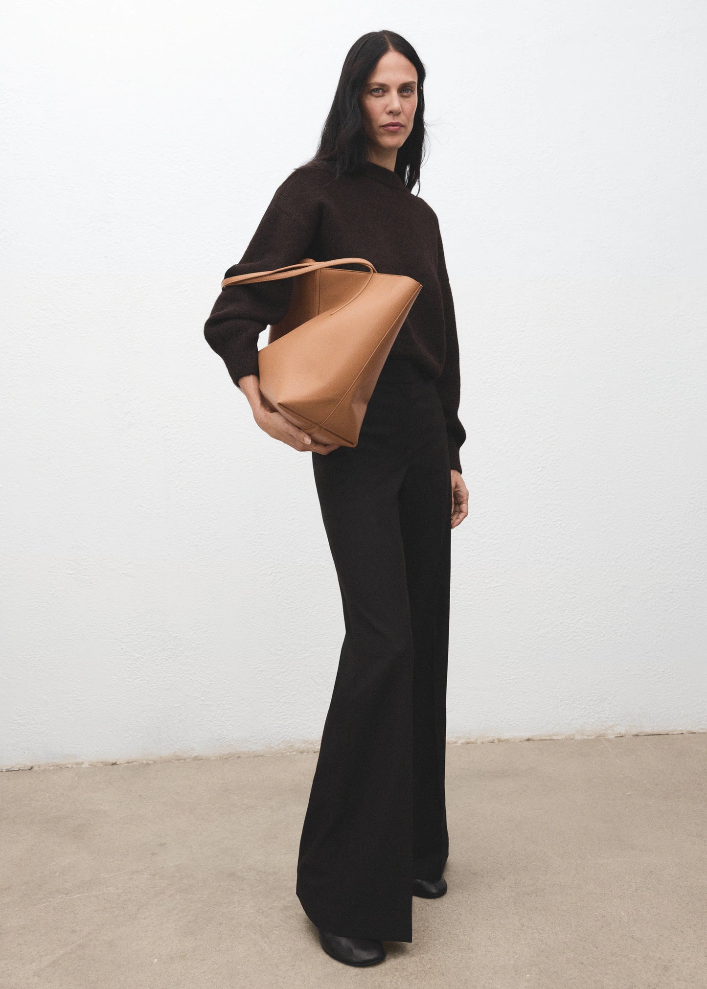 Shopper Bag With Double Handle Leather