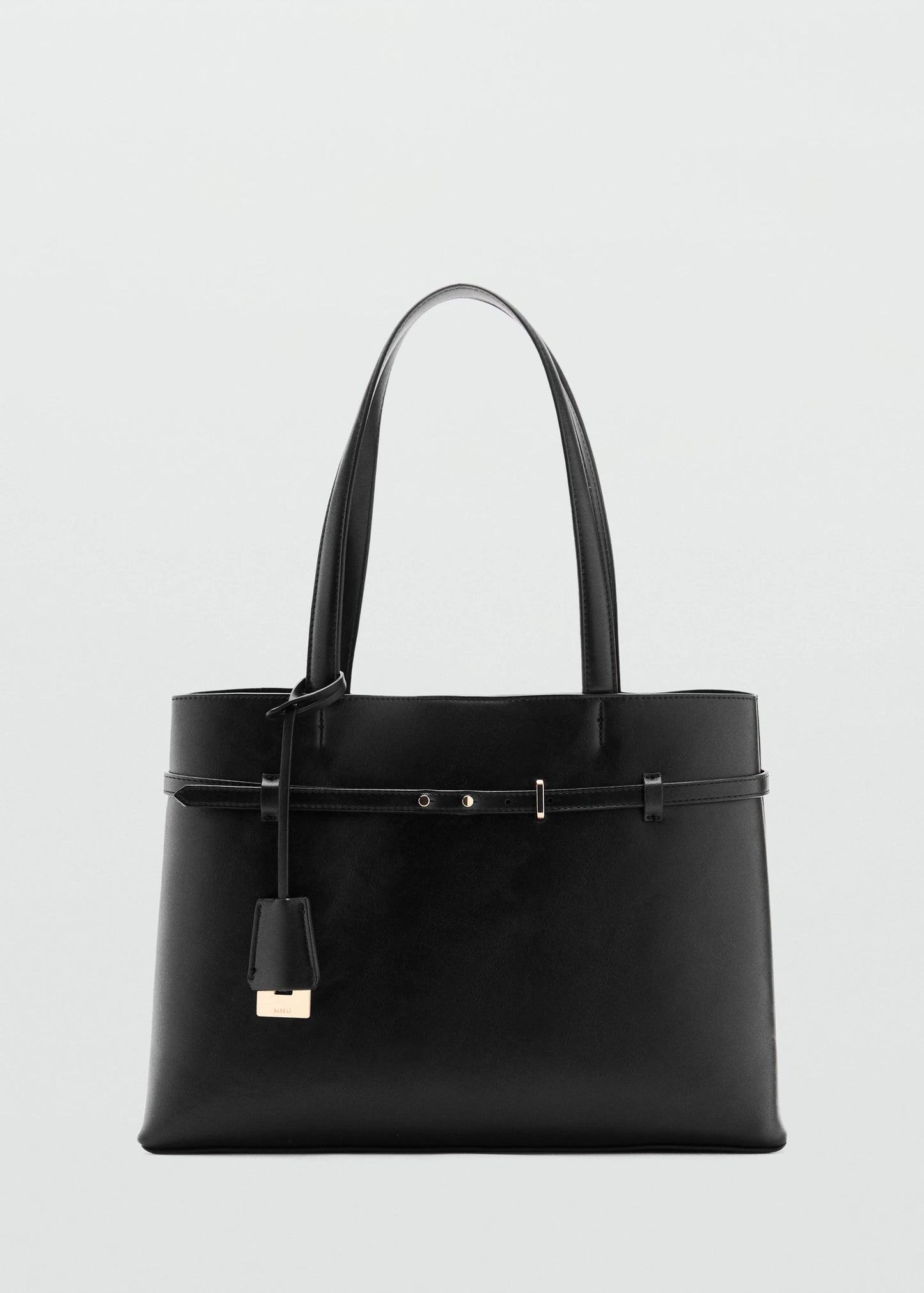 Shopper Bag With Charm Black
