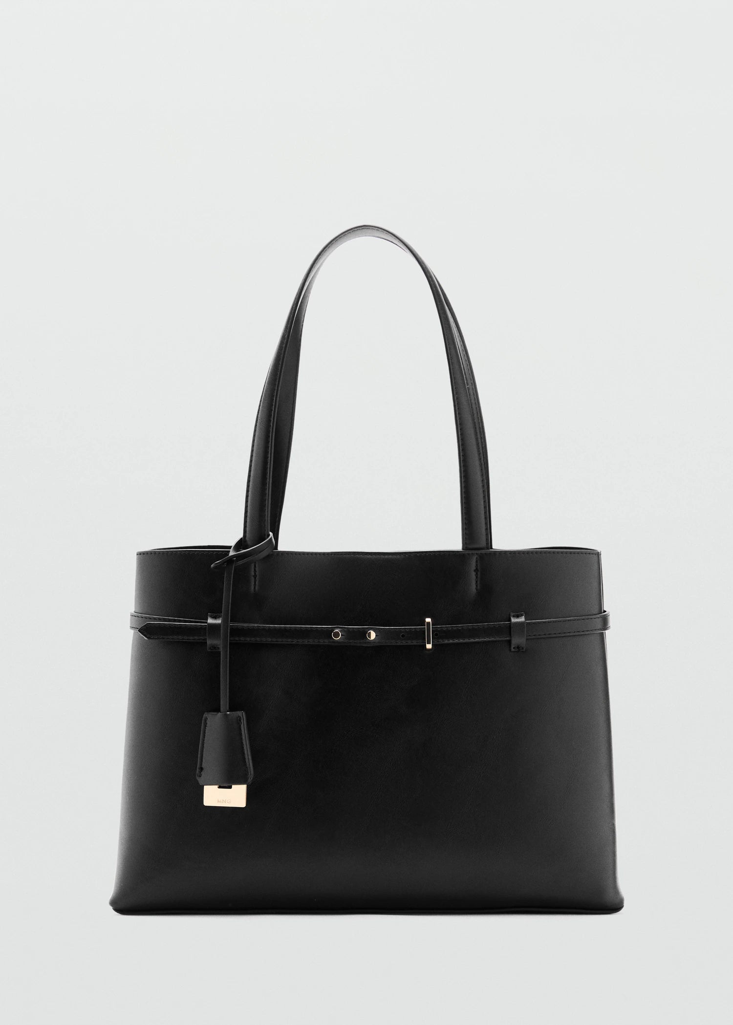Shopper Bag With Charm Black