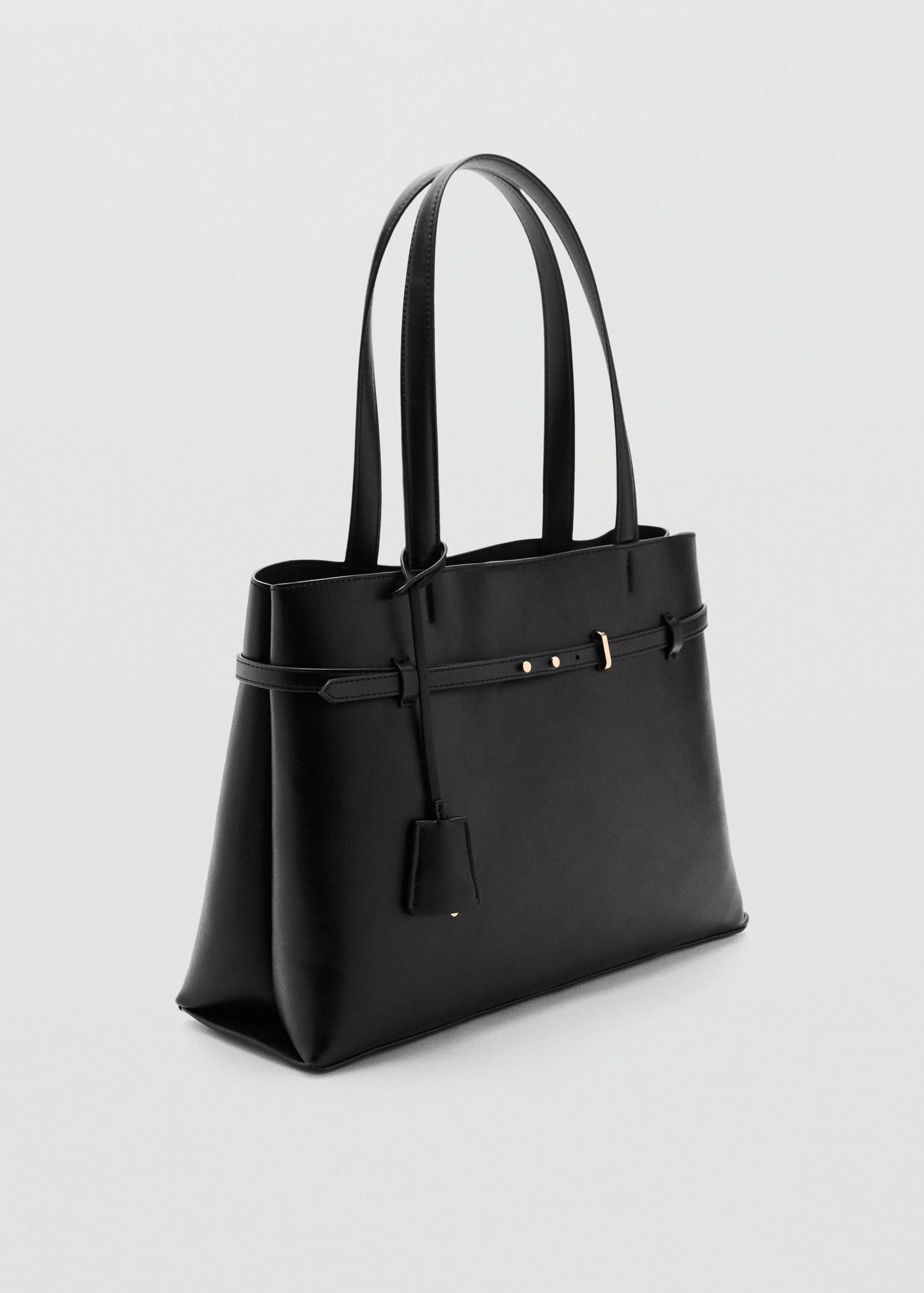 Shopper Bag With Charm Black