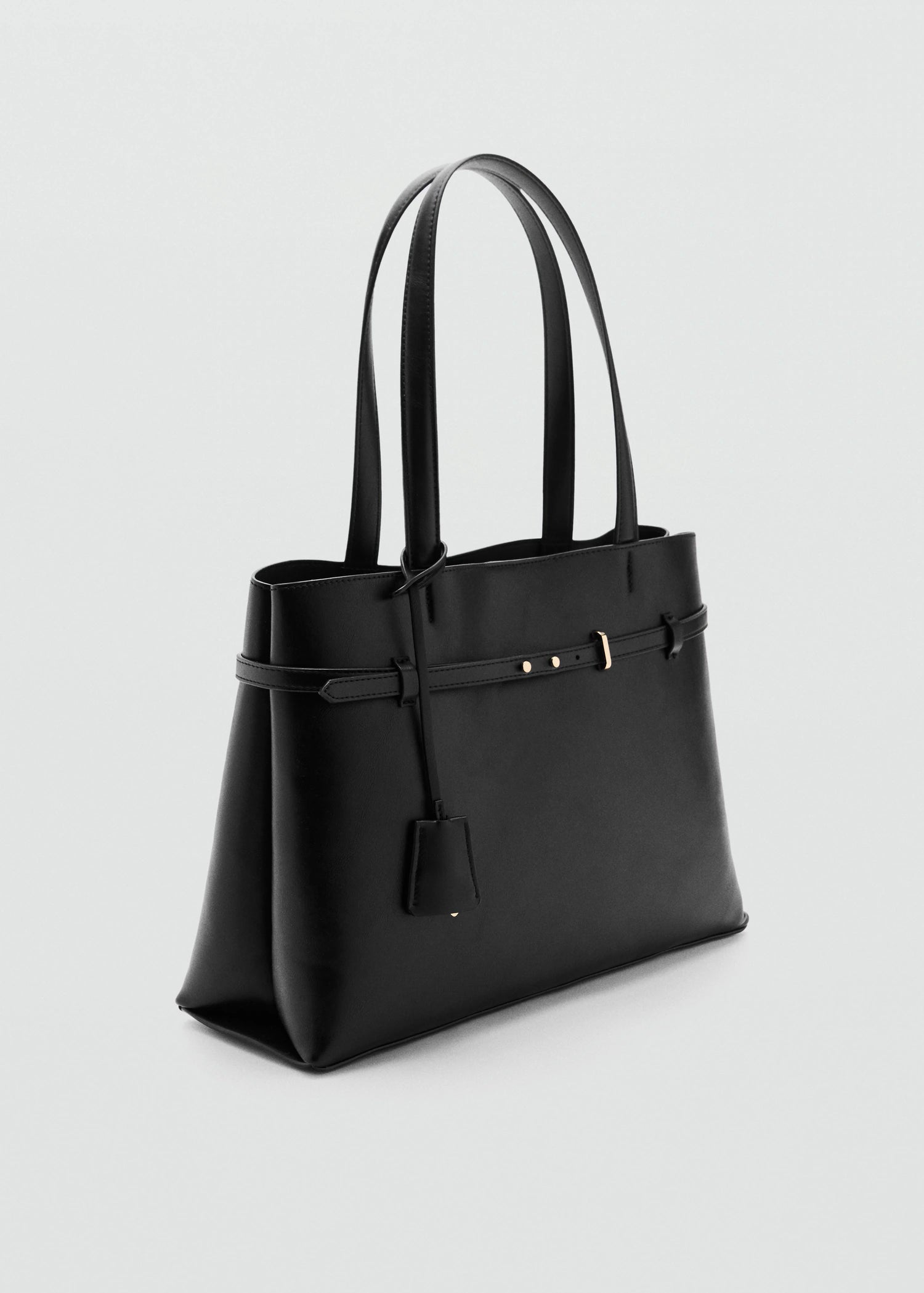 Shopper Bag With Charm Black