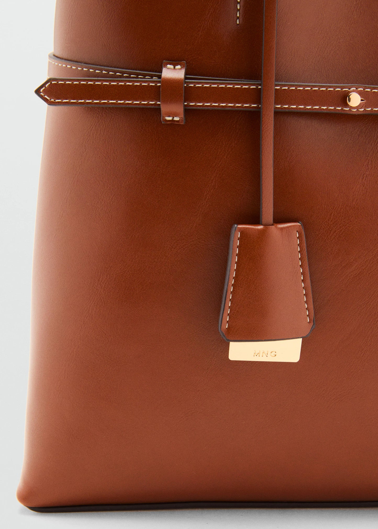Shopper Bag With Charm Leather