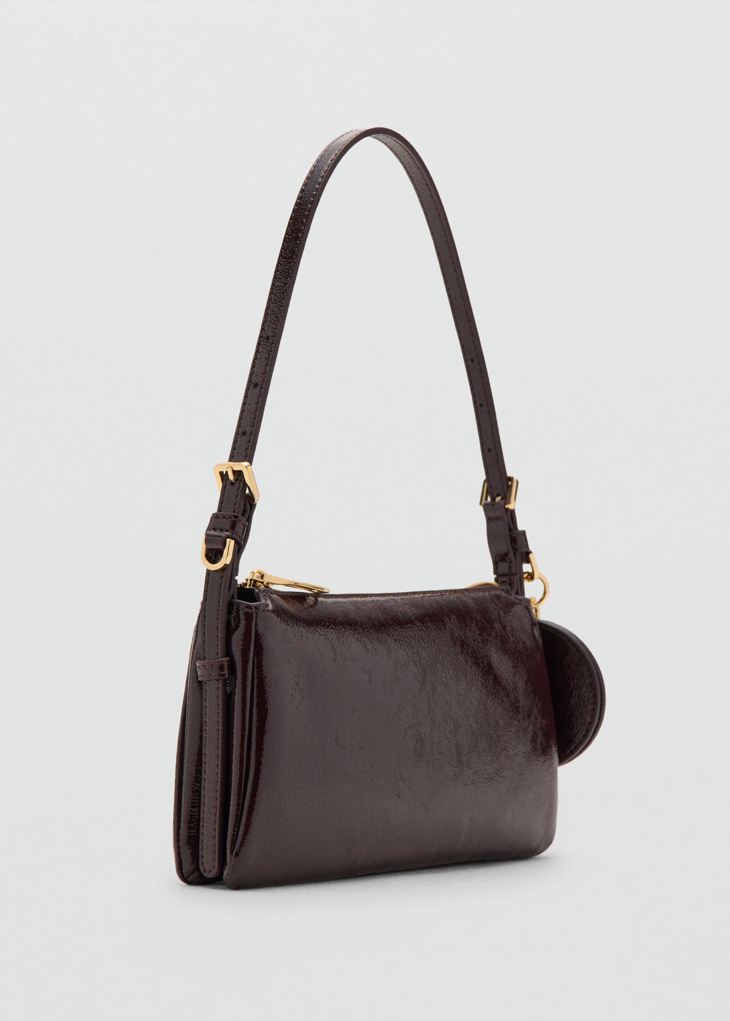 Shiny Shoulder Bag Burgundy