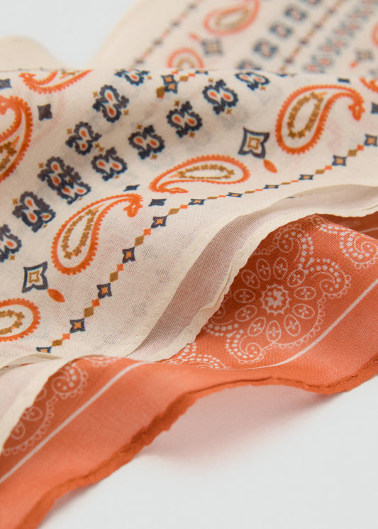 Set Of 2 Printed Handkerchiefs Ecru