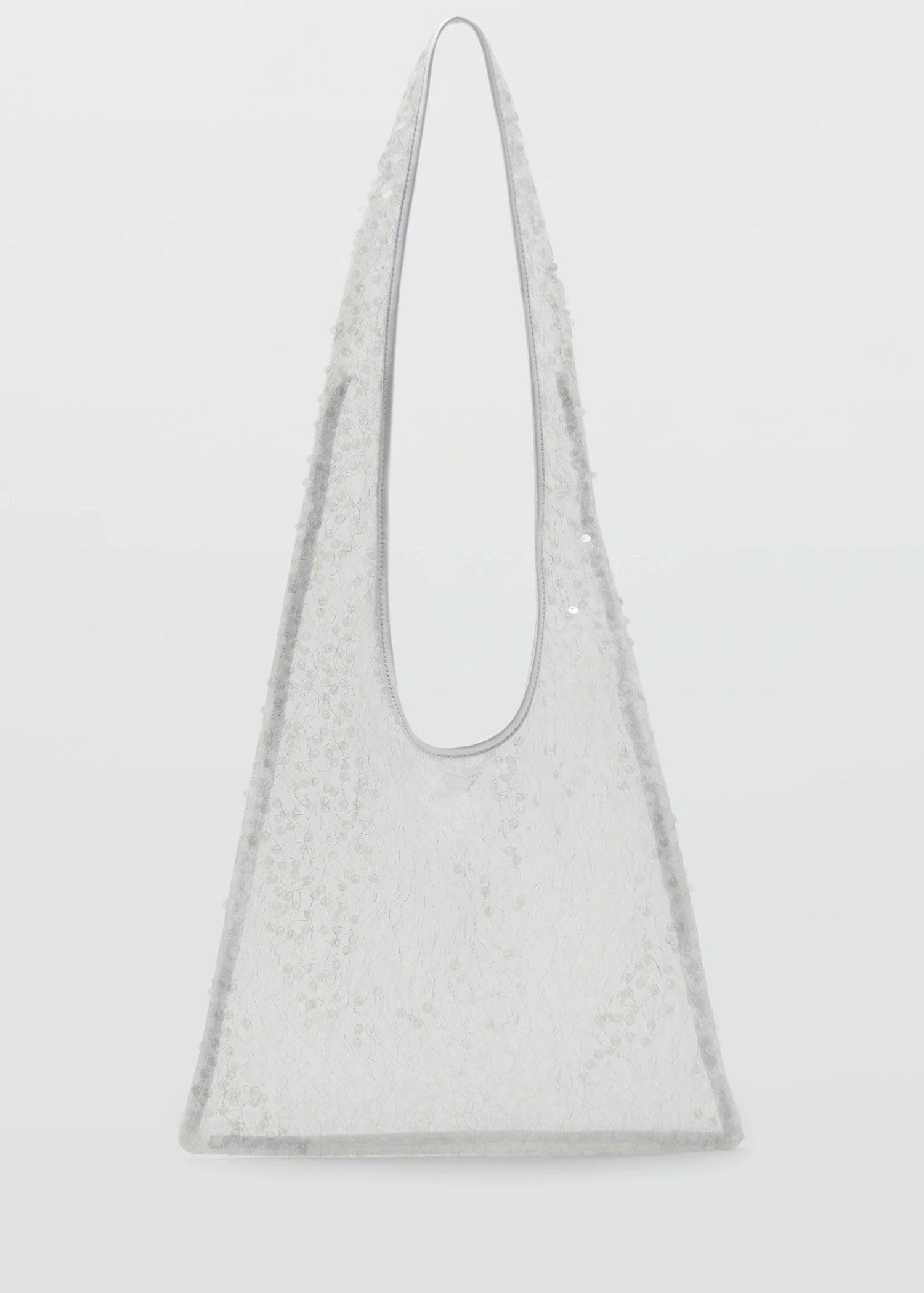 Sequinned Shoulder Bag White