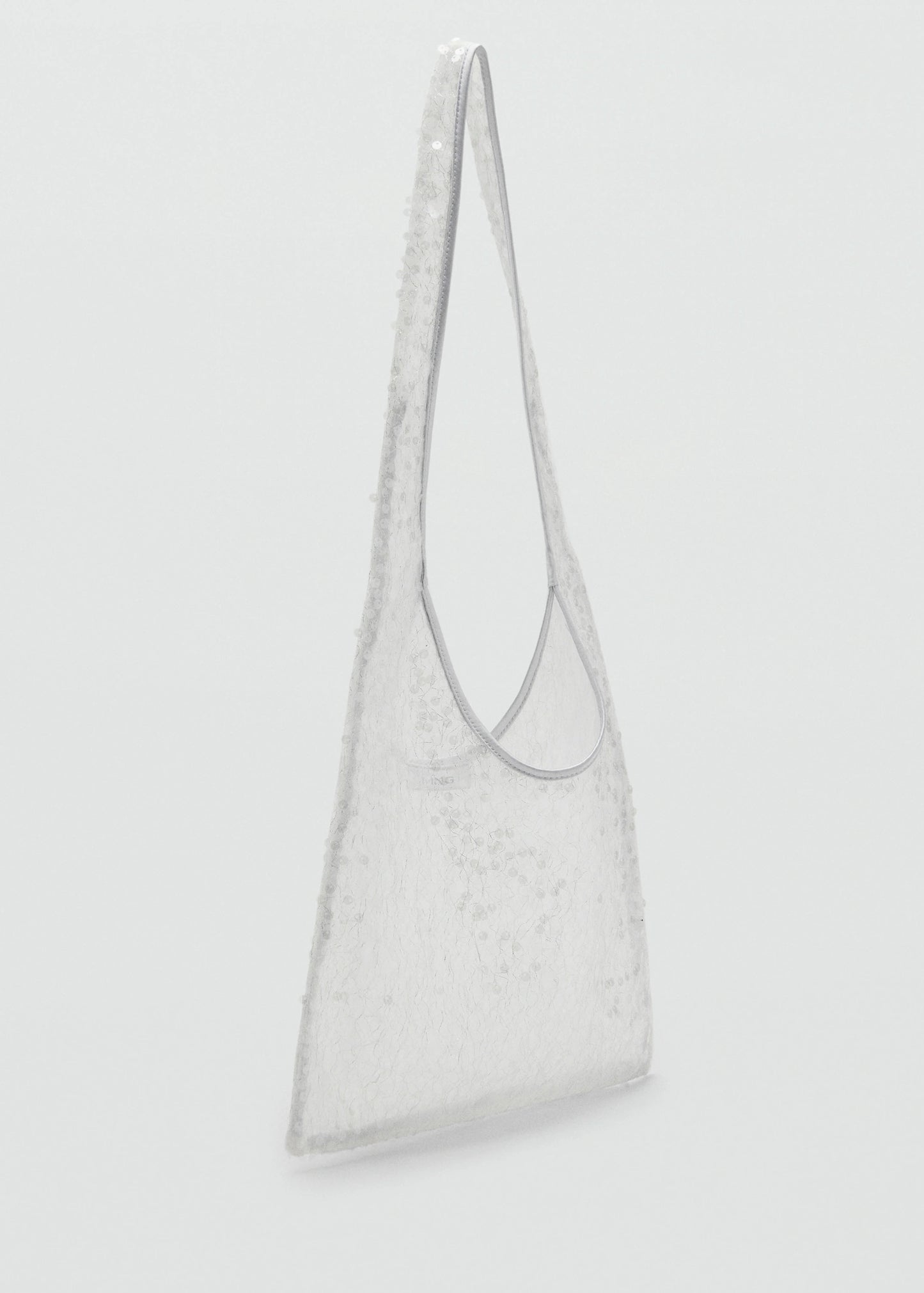 Sequinned Shoulder Bag White