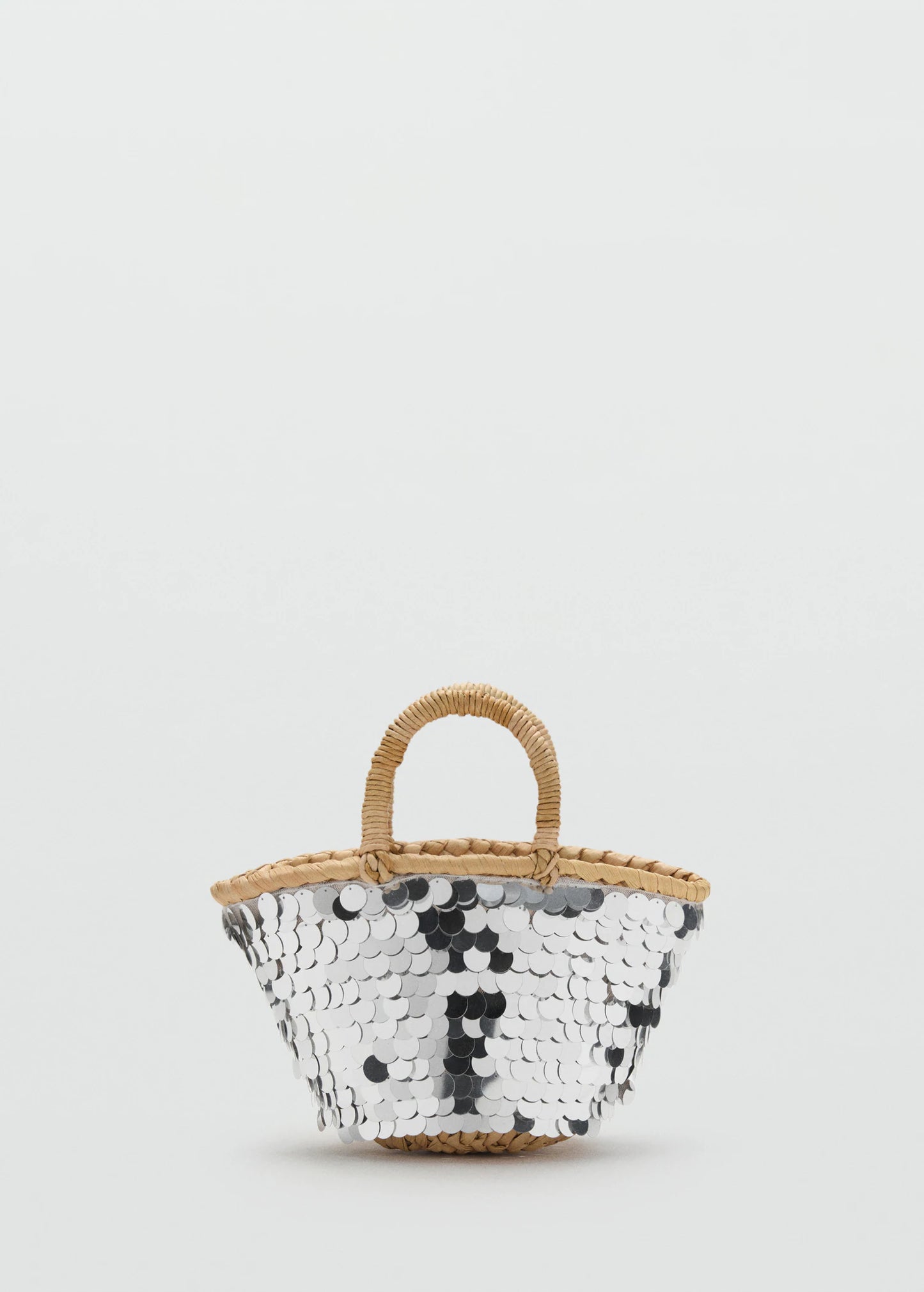 Sequined Mini Basket Silver