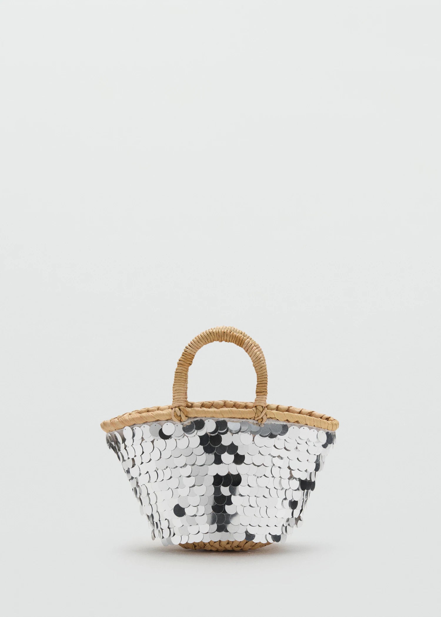 Sequined Mini Basket Silver