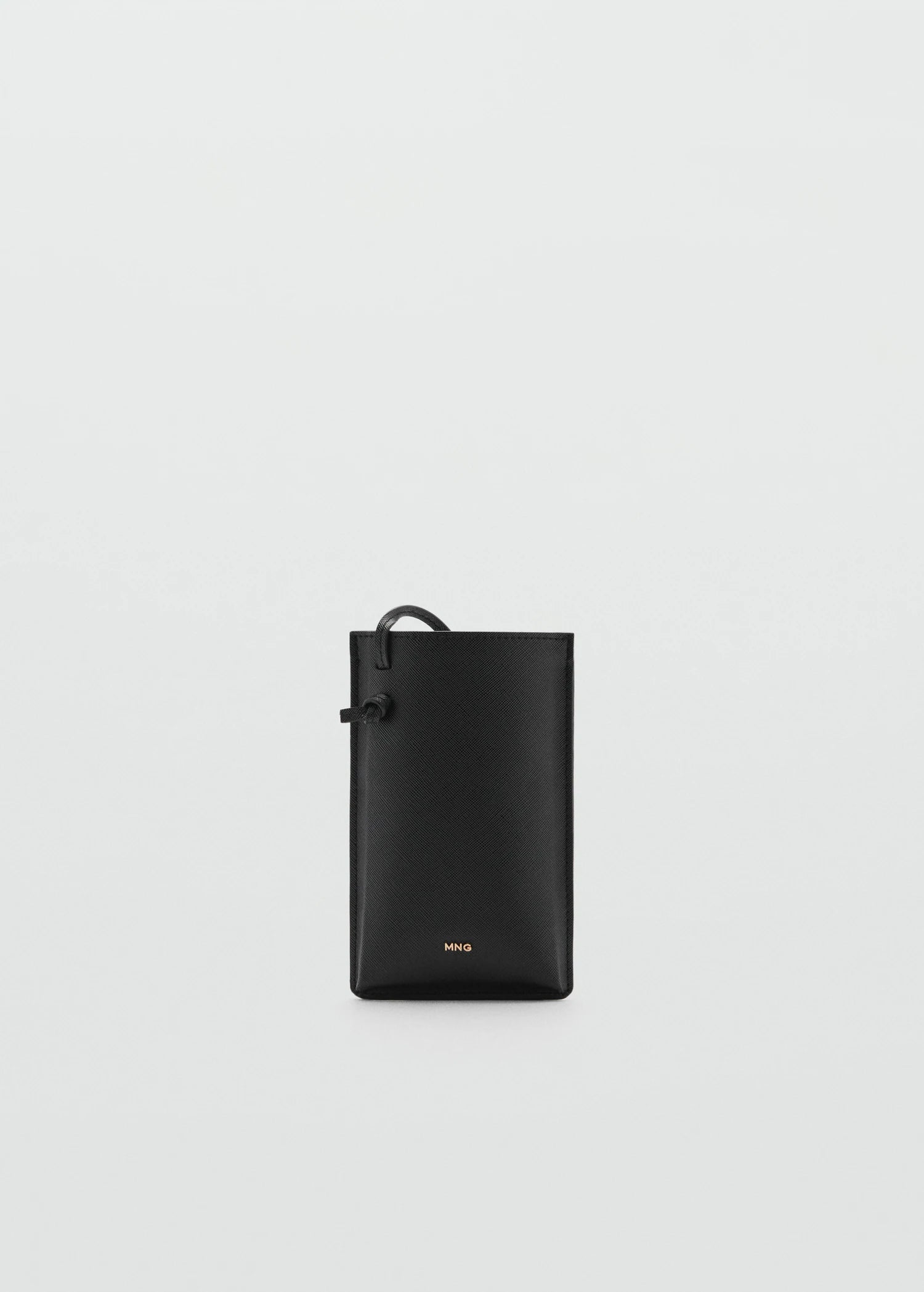 Saffiano Effect Crossbody Mobile Phone Case Black