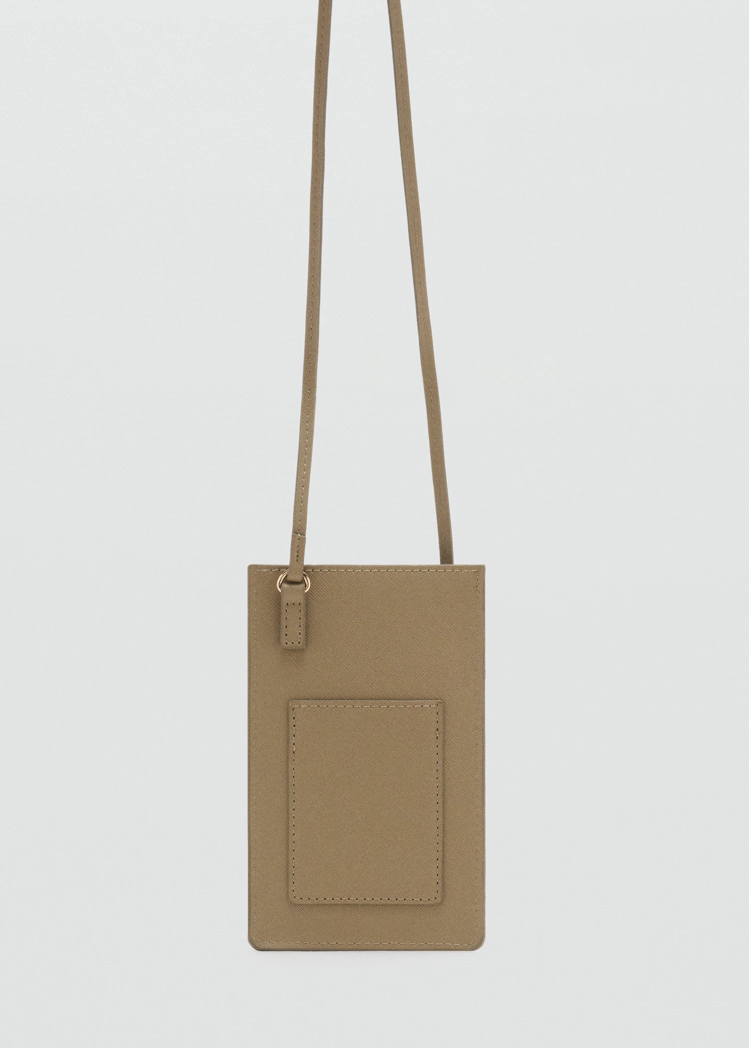 Saffiano Effect Crossbody Mobile Phone Case Khaki