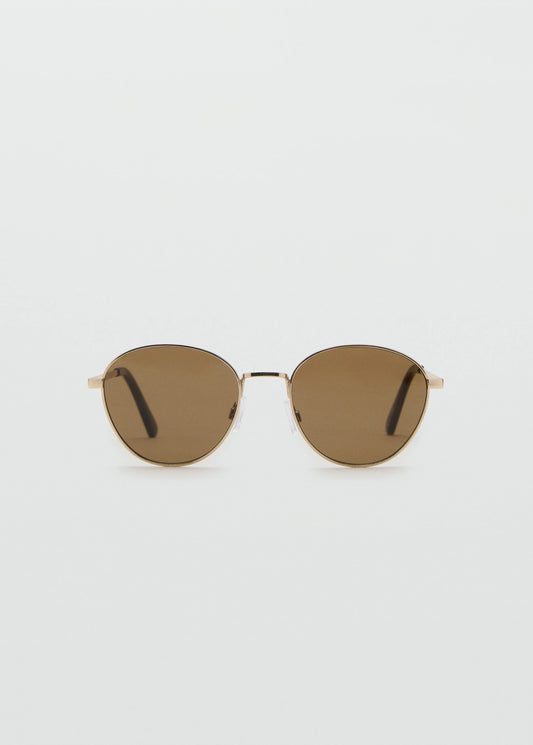 Round Metal Frame Sunglasses Gold