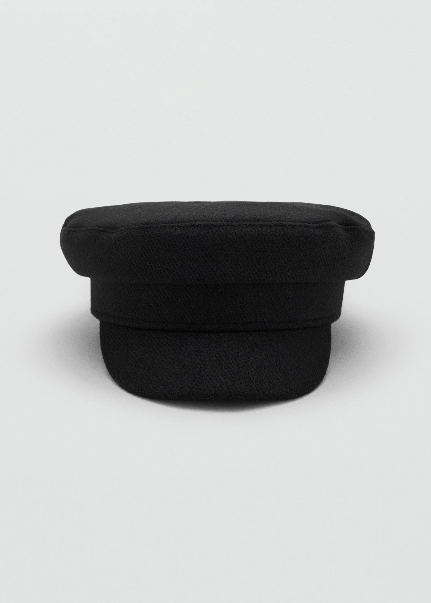 Rigid Wool Blend Baker Boy Cap Black