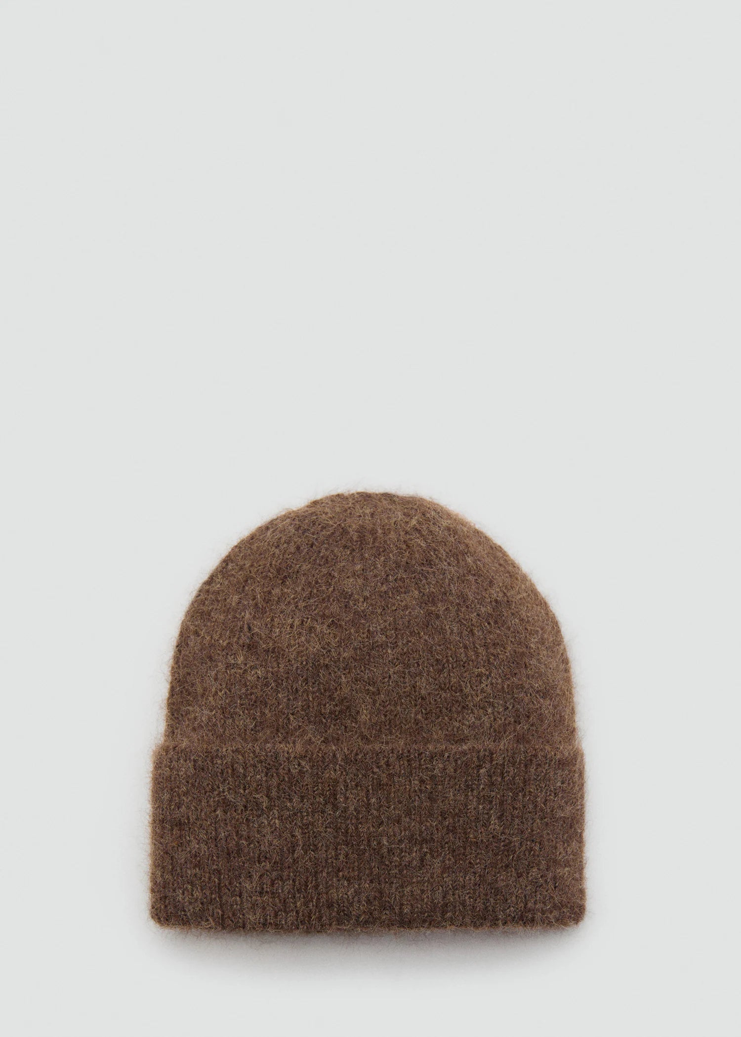 Rib Knit Cap Brown