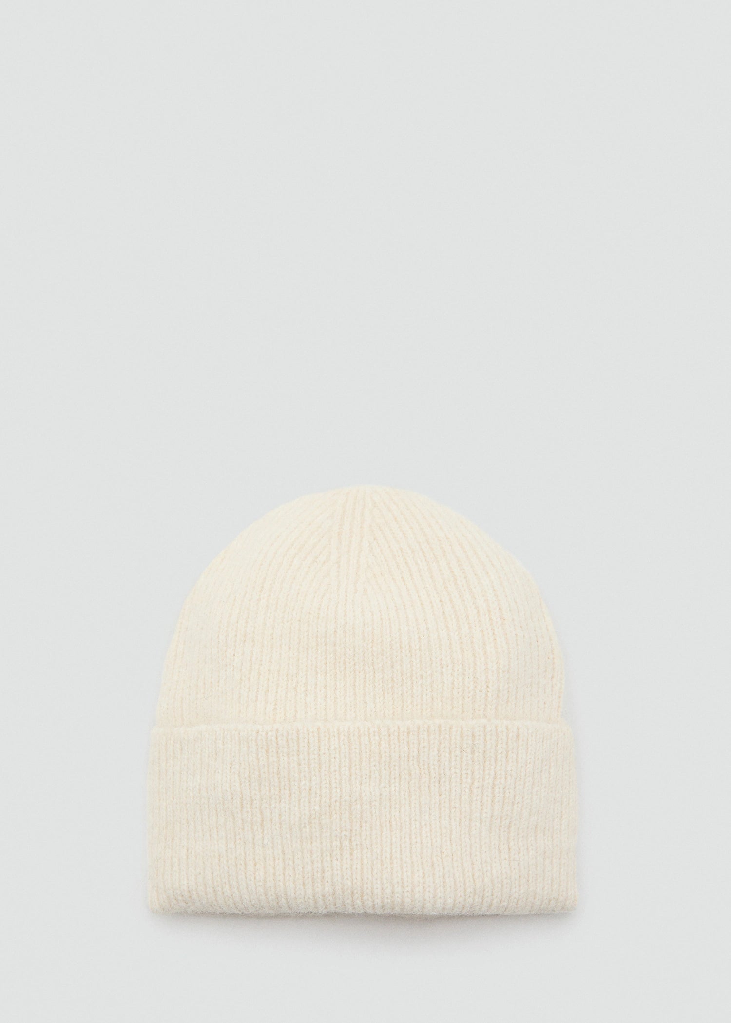 Rib Knit Cap Ecru