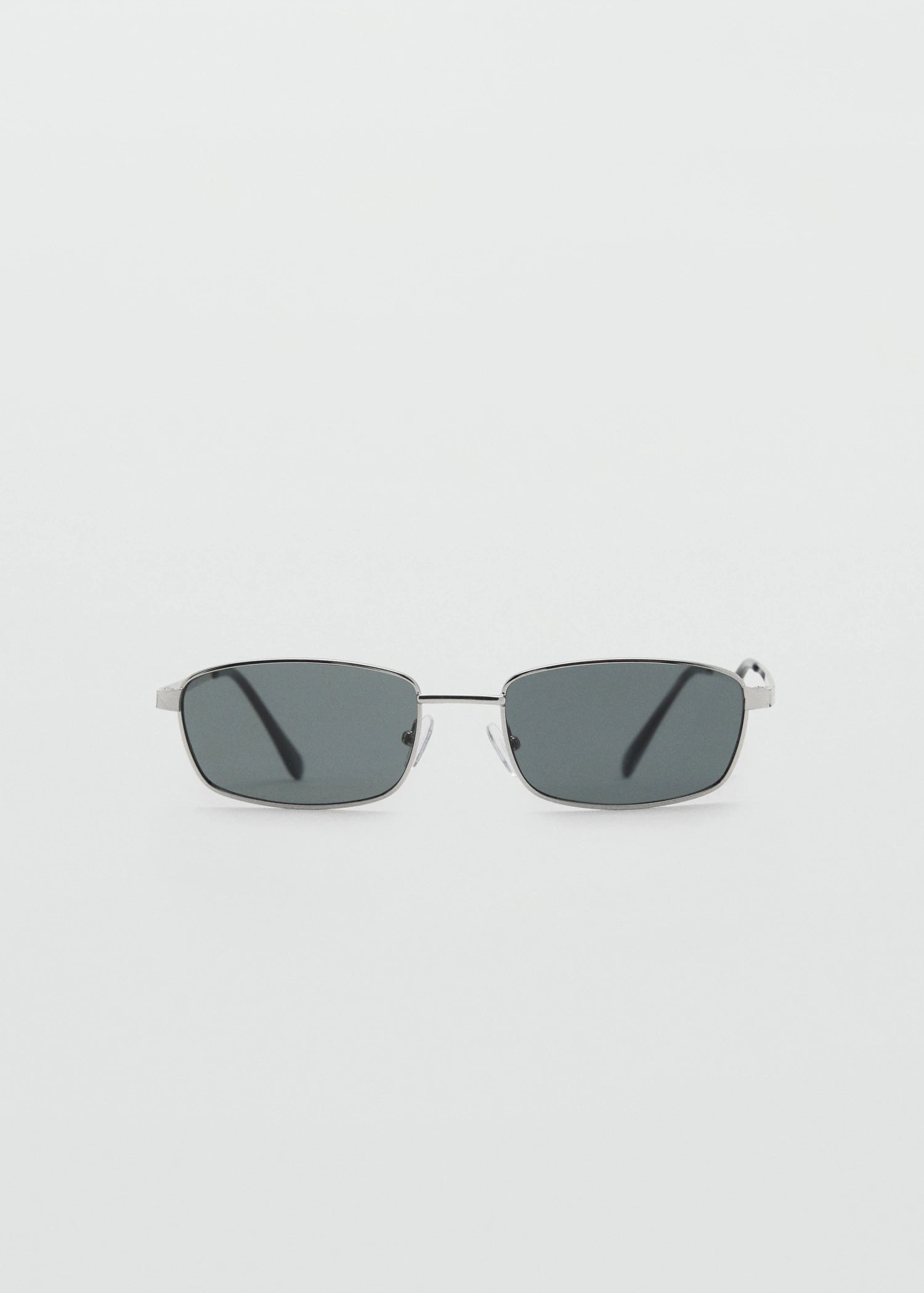 Rectangular Metal Frame Sunglasses Silver