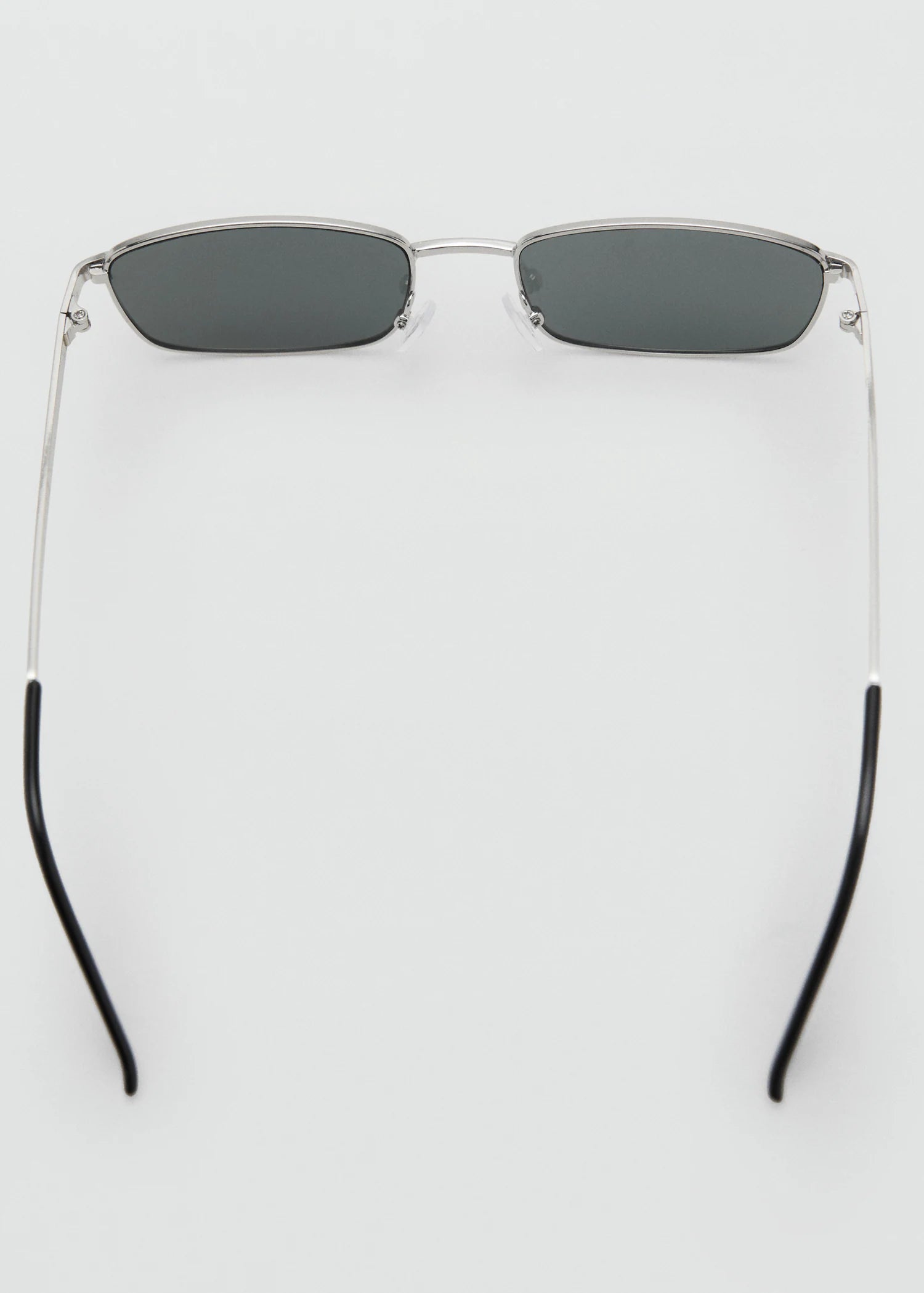 Rectangular Metal Frame Sunglasses Silver