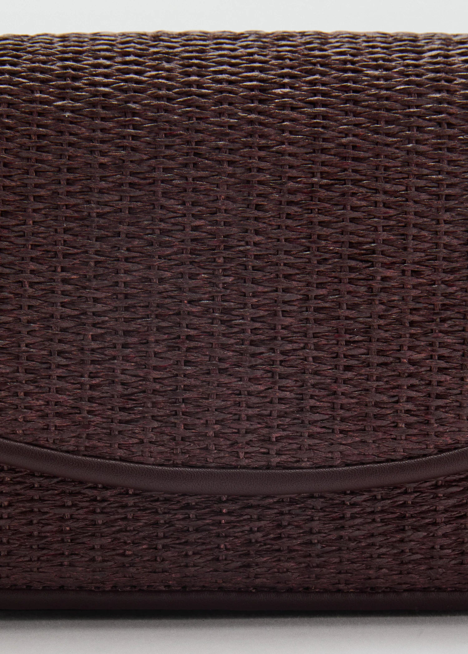 Raffia Shoulder Bag With Flap Chocolate