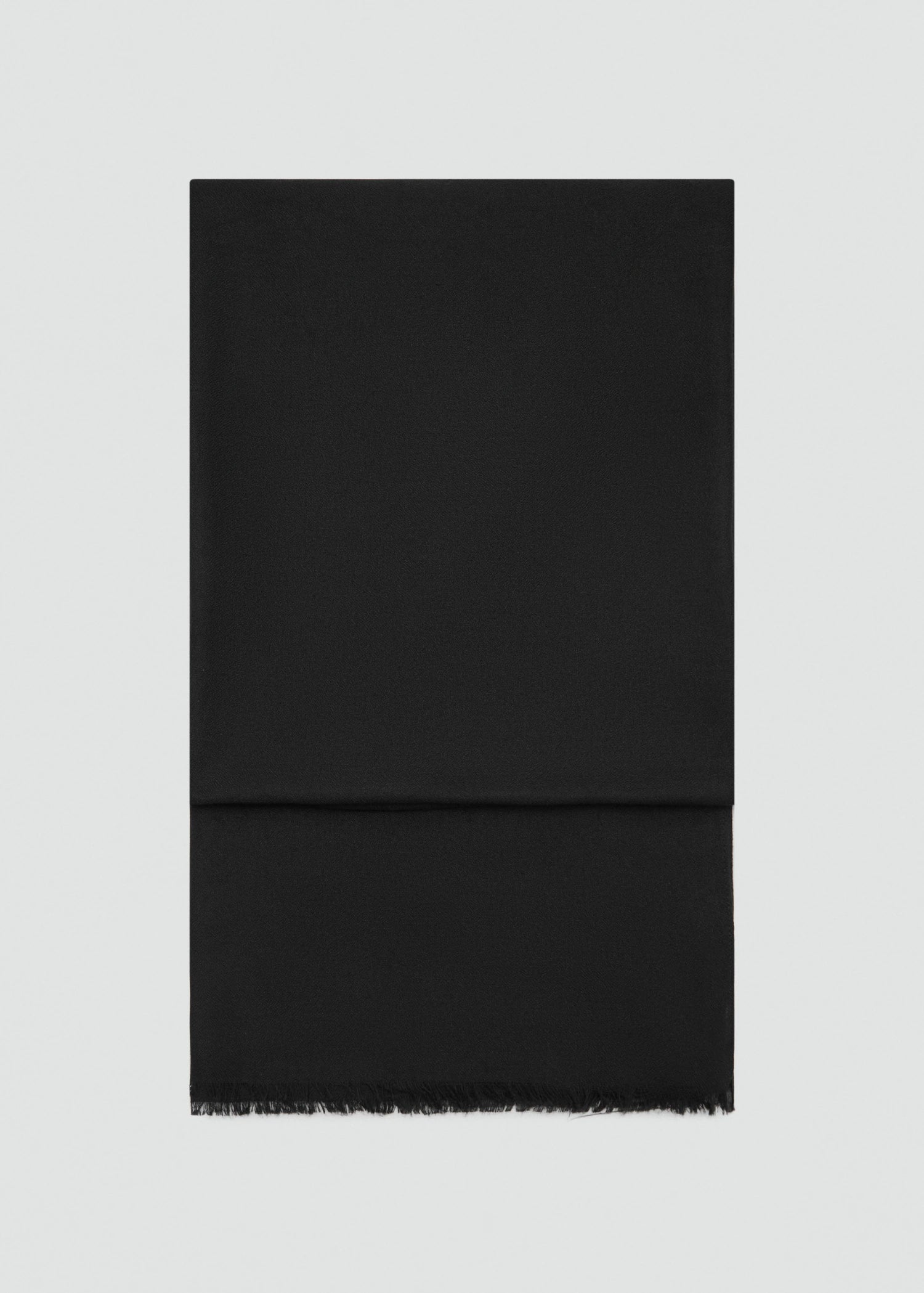 Plain Shawl With Frayed Ends Black