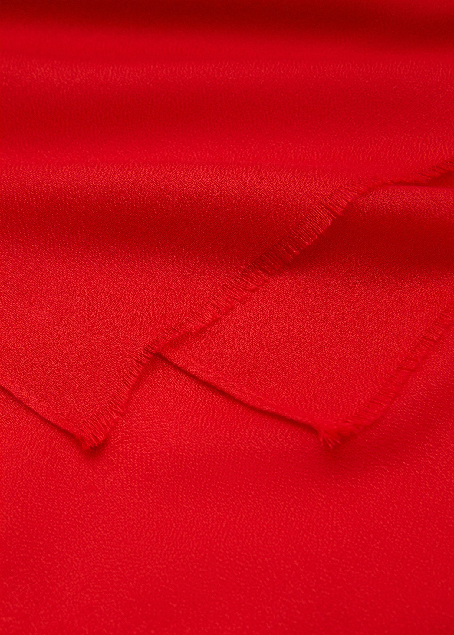 Plain Shawl With Frayed Ends Red