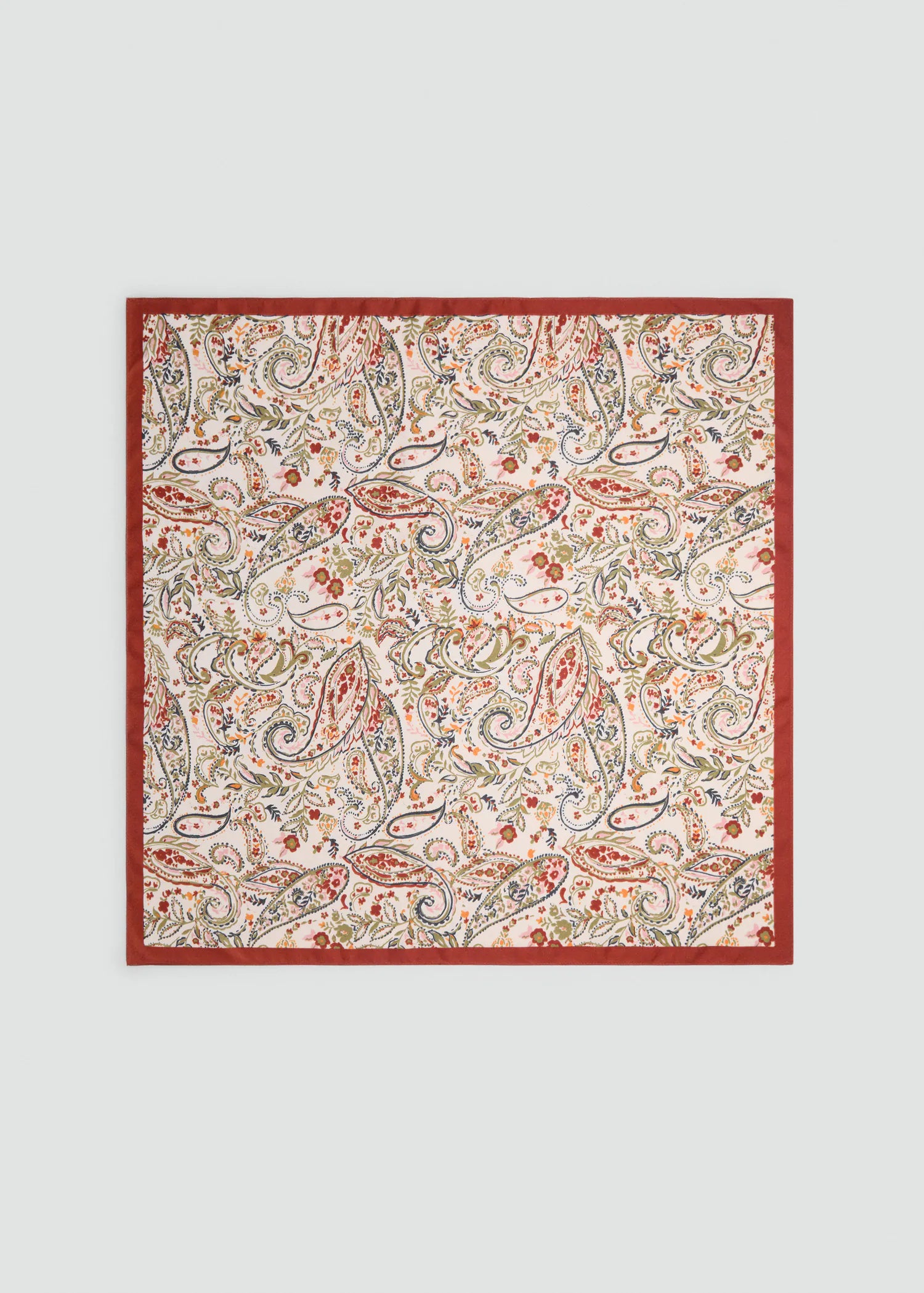 Paisley Satin Scarf Burnt Orange