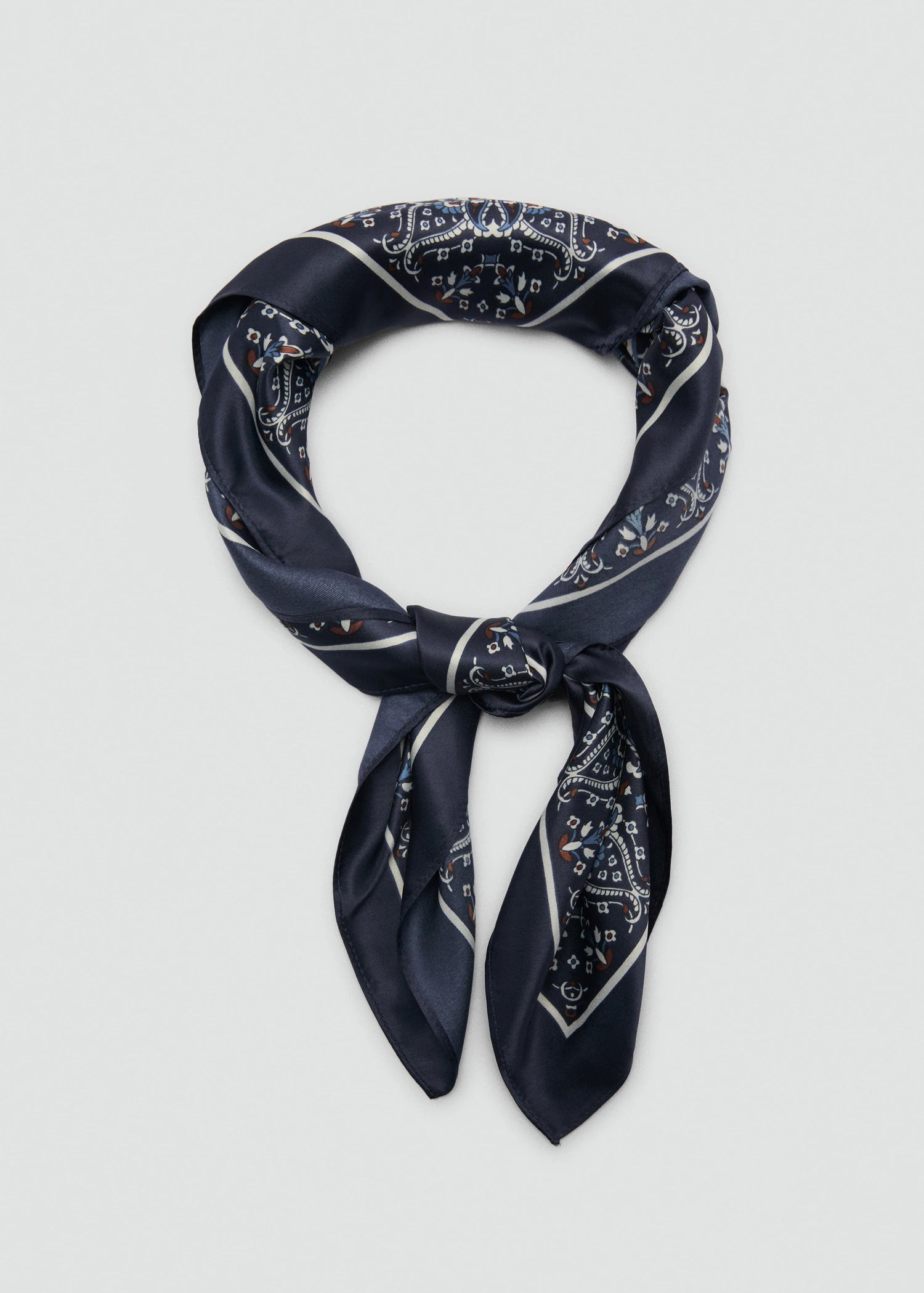 Paisley Print Scarf Dark Navy