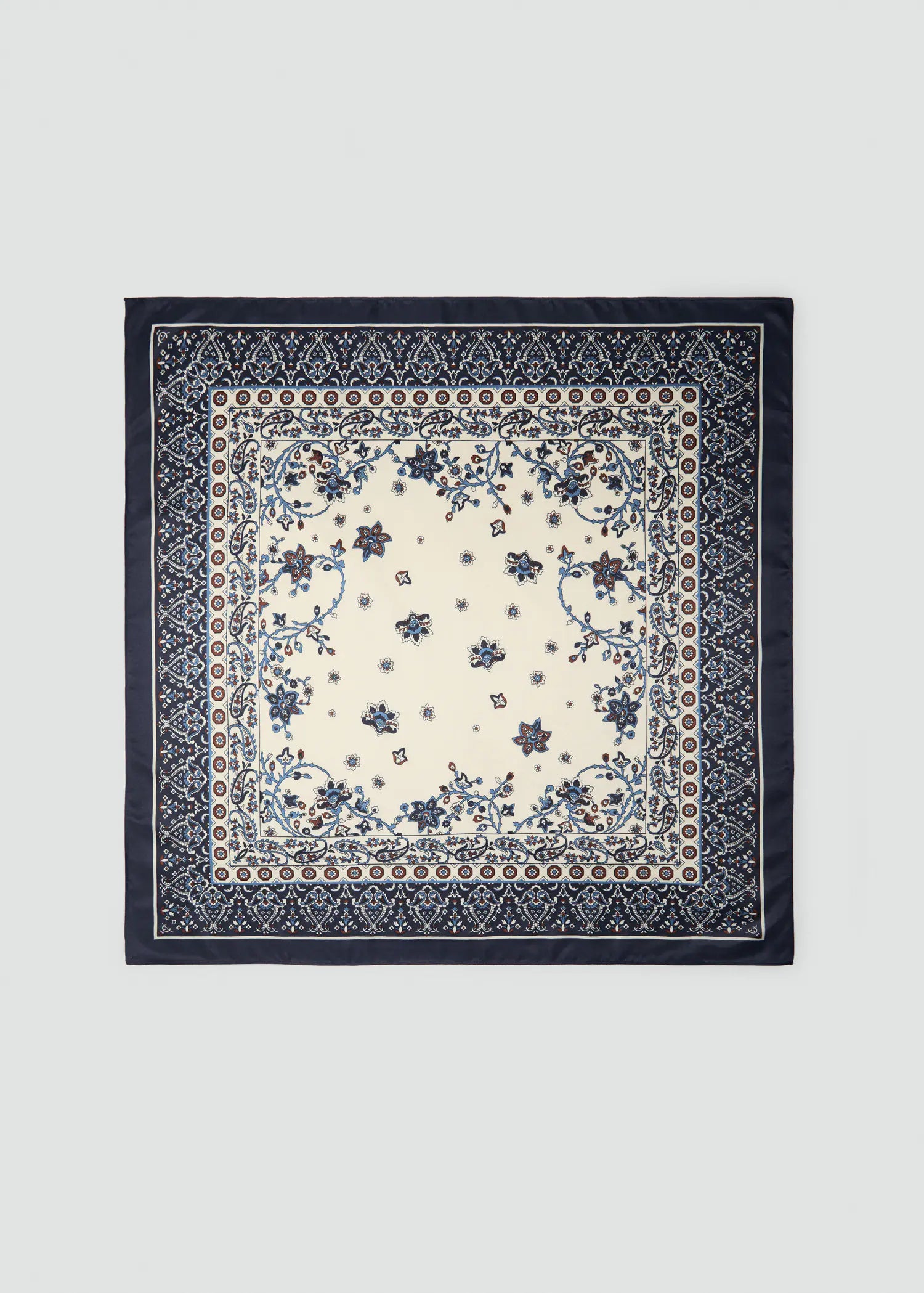 Paisley Print Scarf Dark Navy