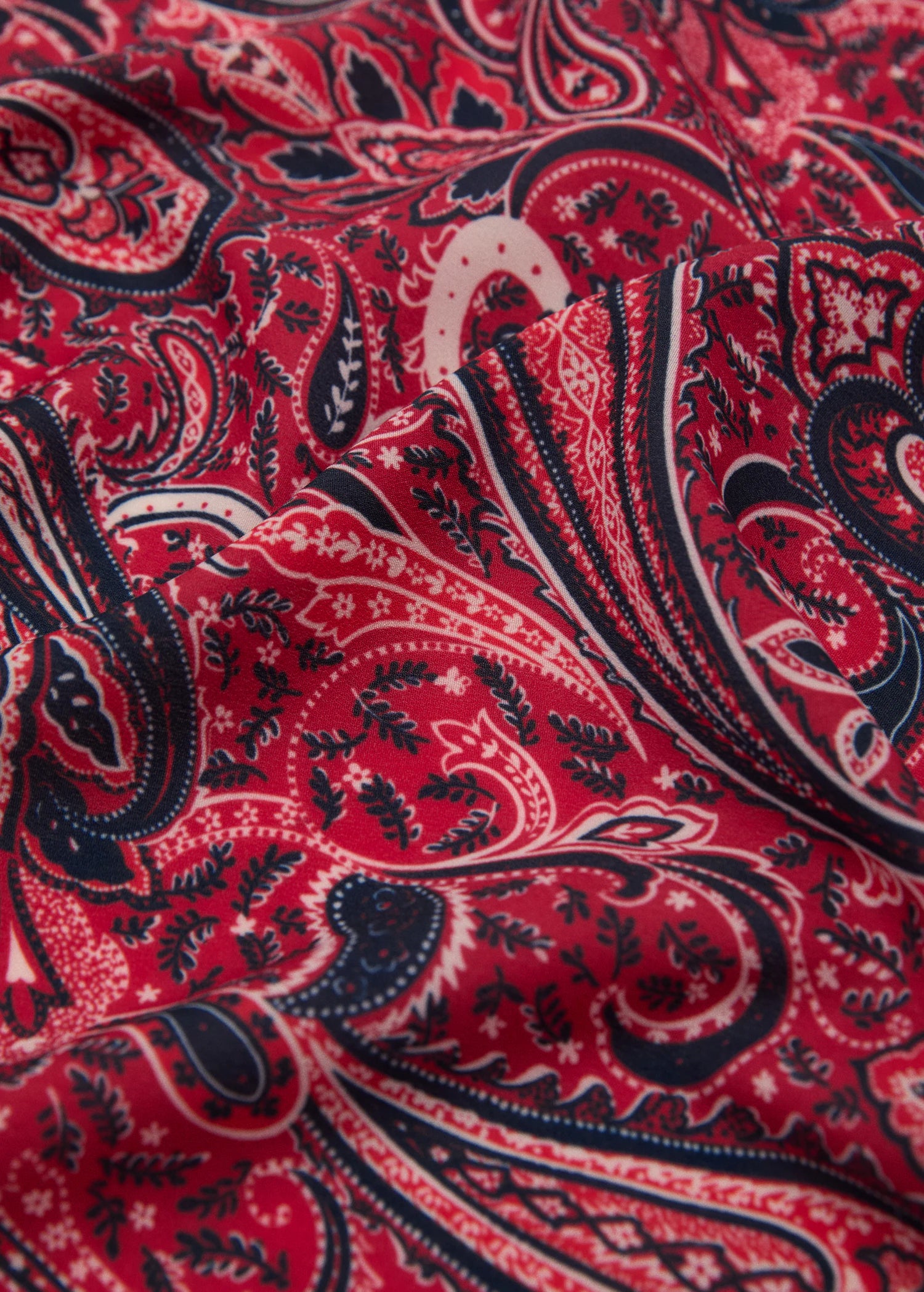 Paisley Print Scarf Red