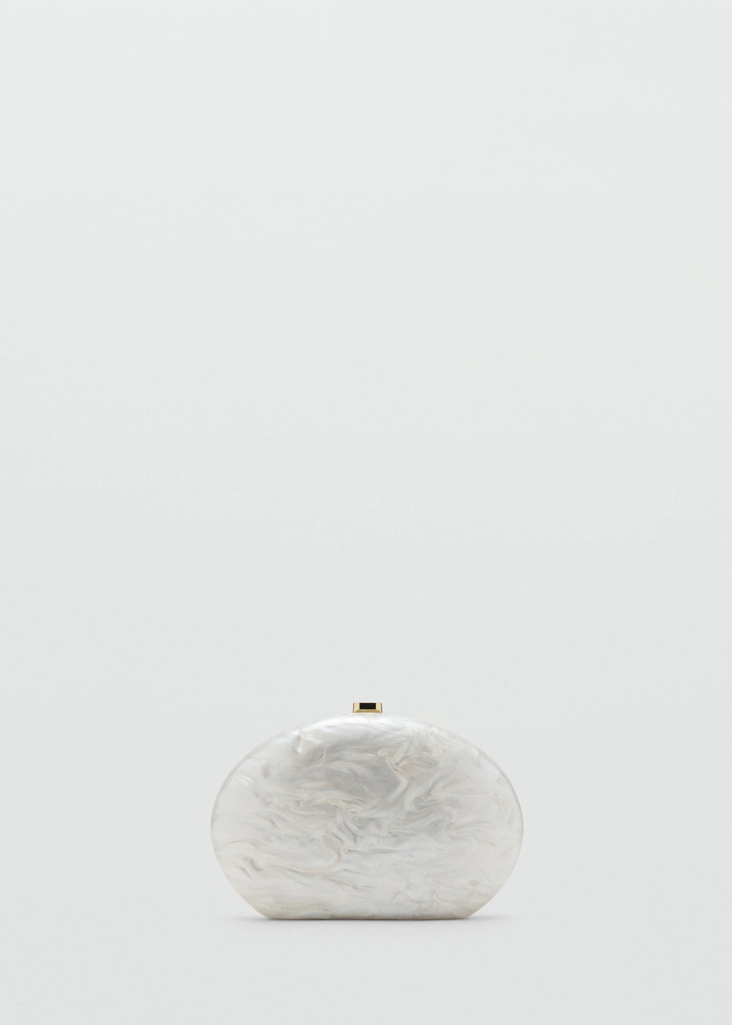 Oval Clutch Bag Ivory White