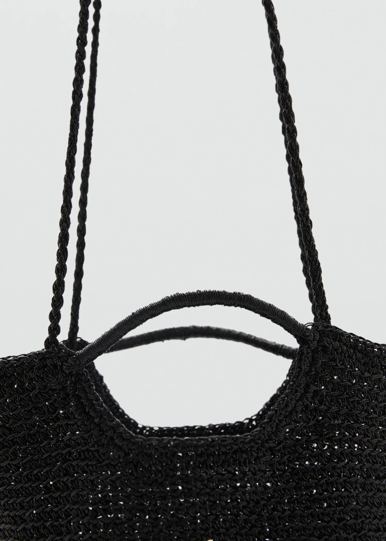 Mini Woven Crossbody Bag Black