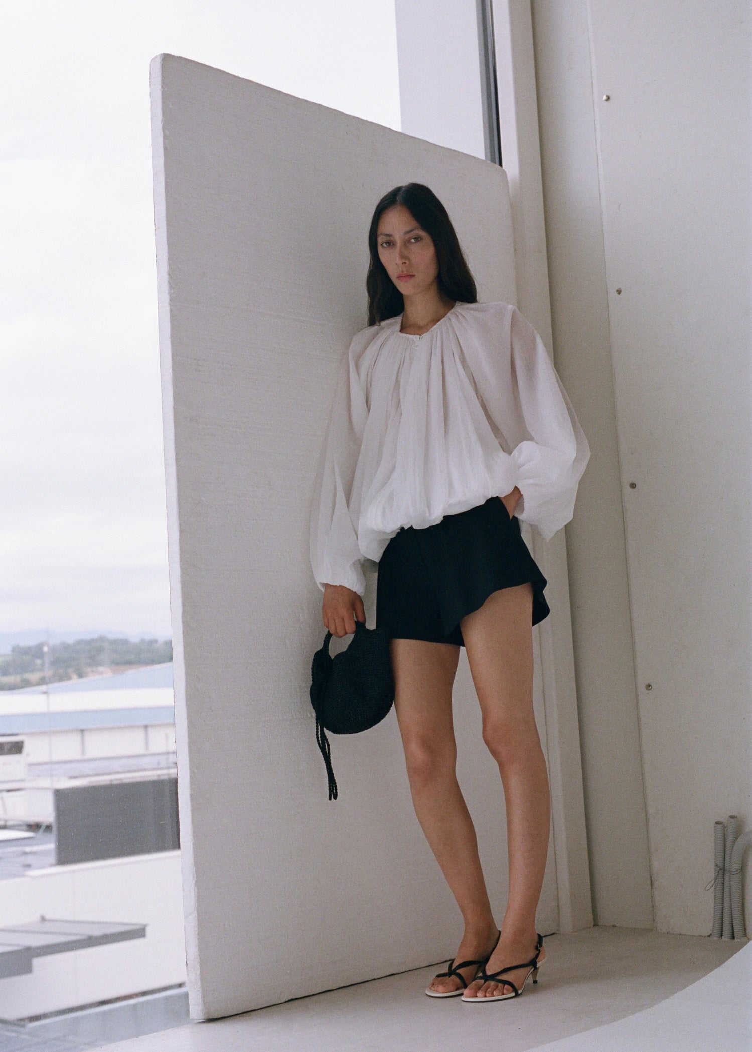 Mini Woven Crossbody Bag Black