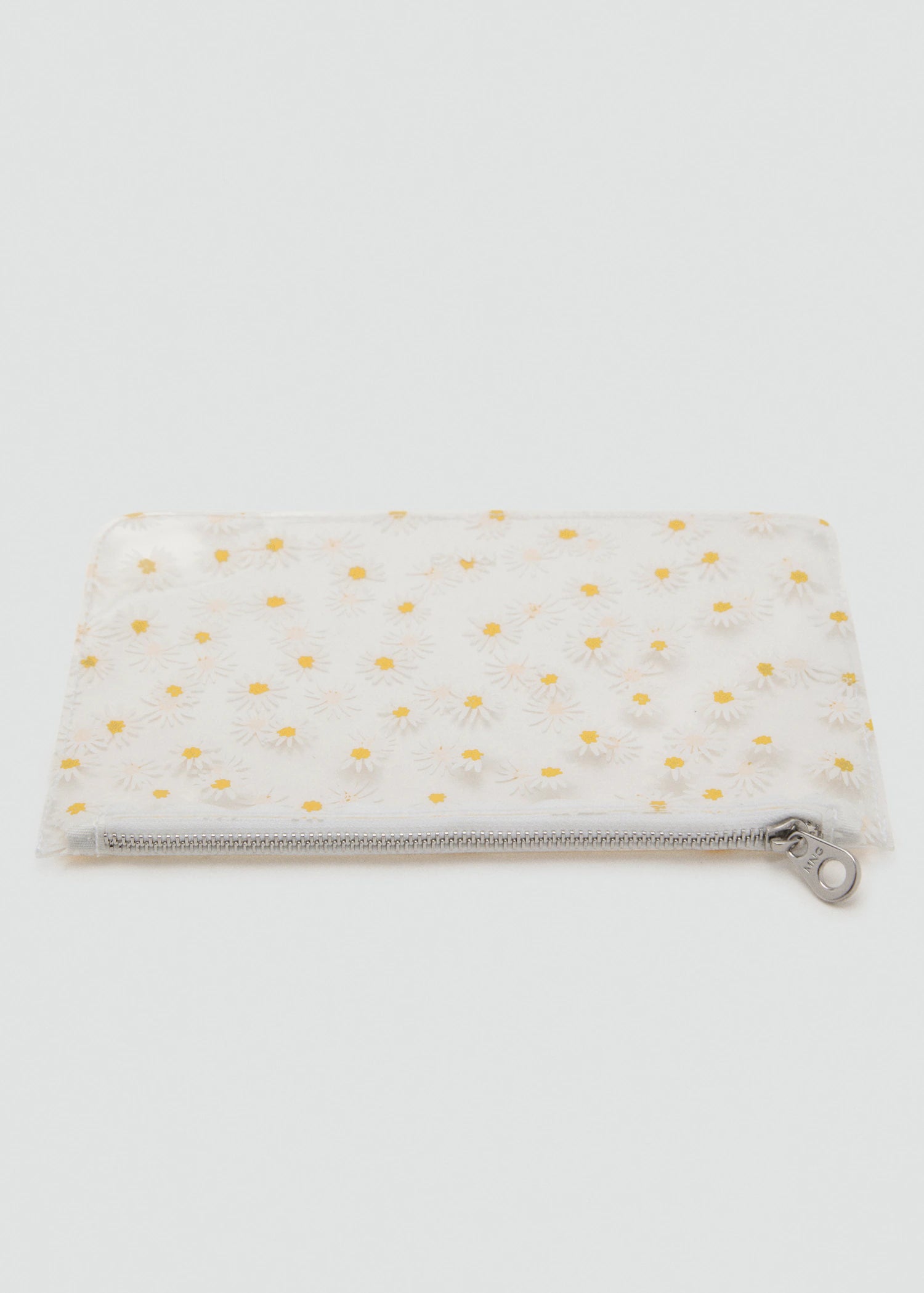 Mini Vinyl Flower Toiletry Bag White