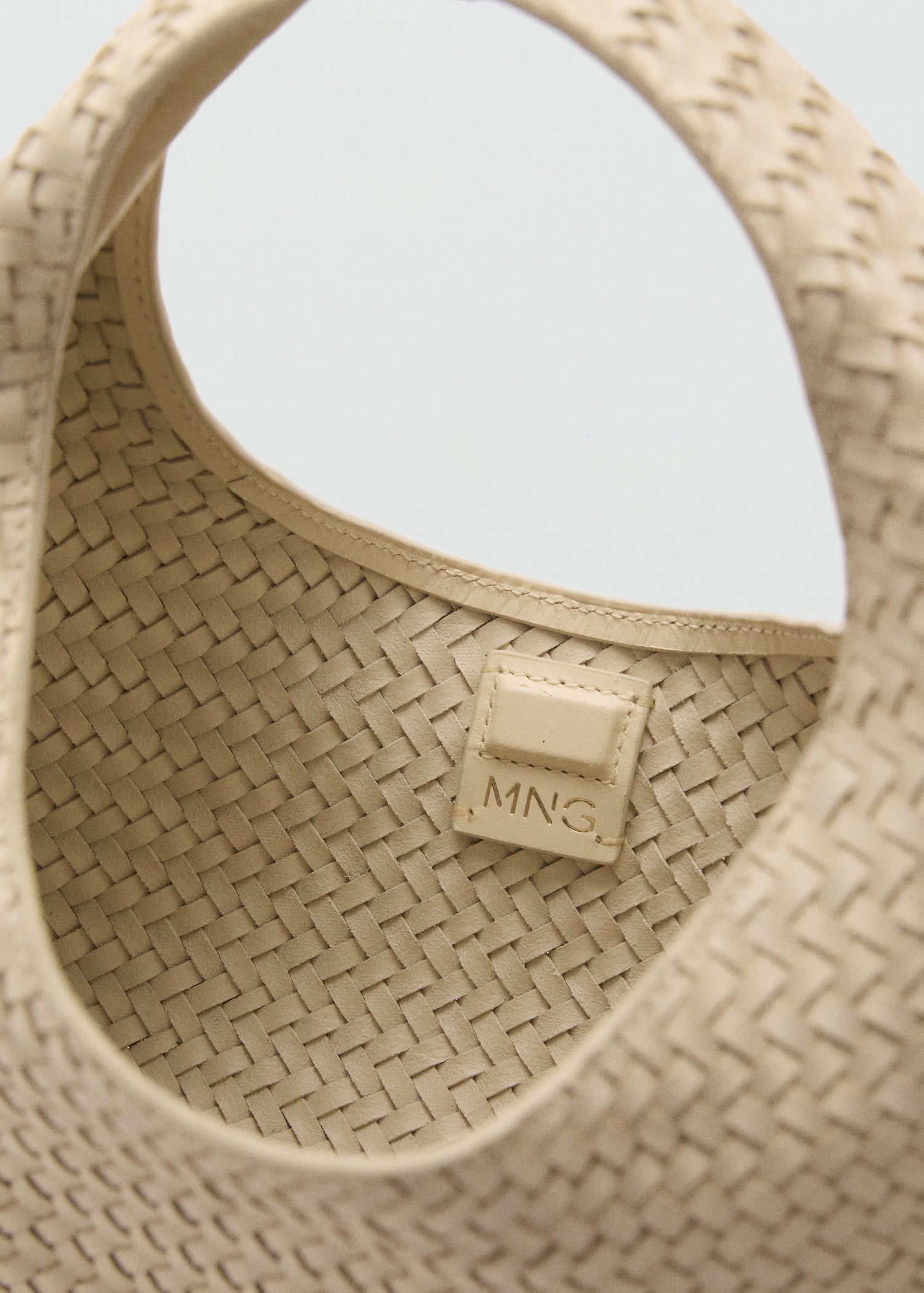 Mini Braided Leather Bag Off White