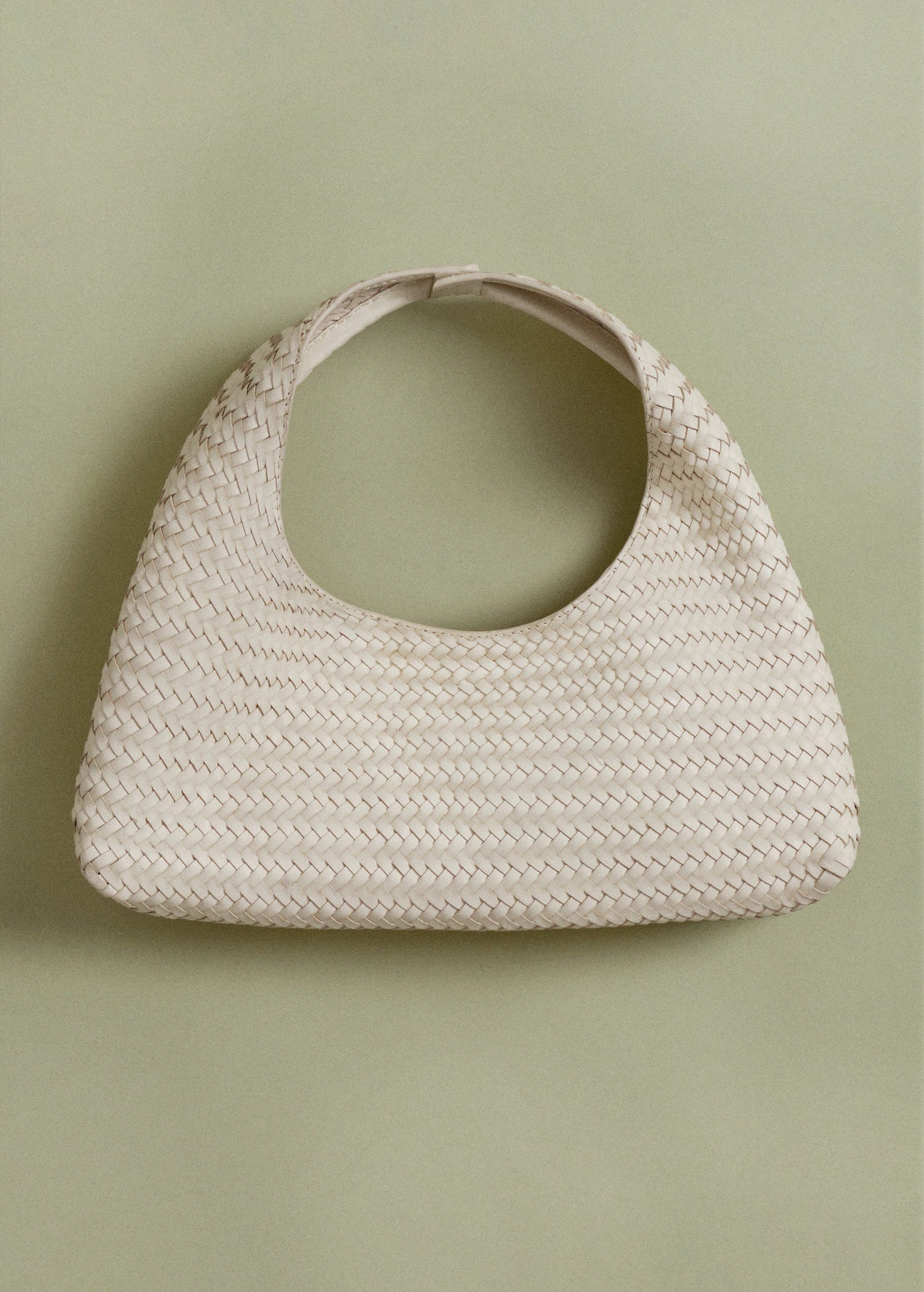 Mini Braided Leather Bag Off White