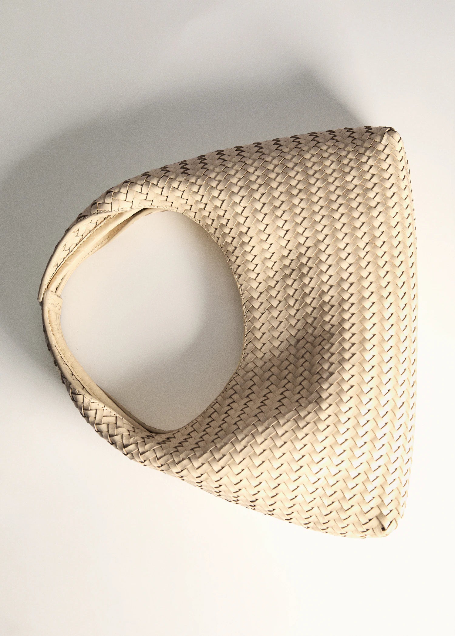 Mini Braided Leather Bag Off White