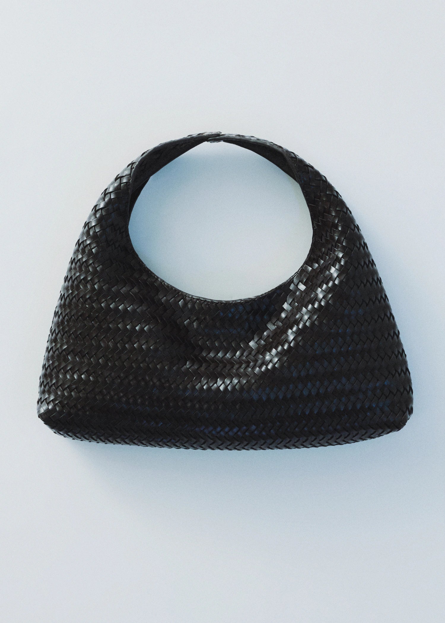 Mini Braided Leather Bag Black