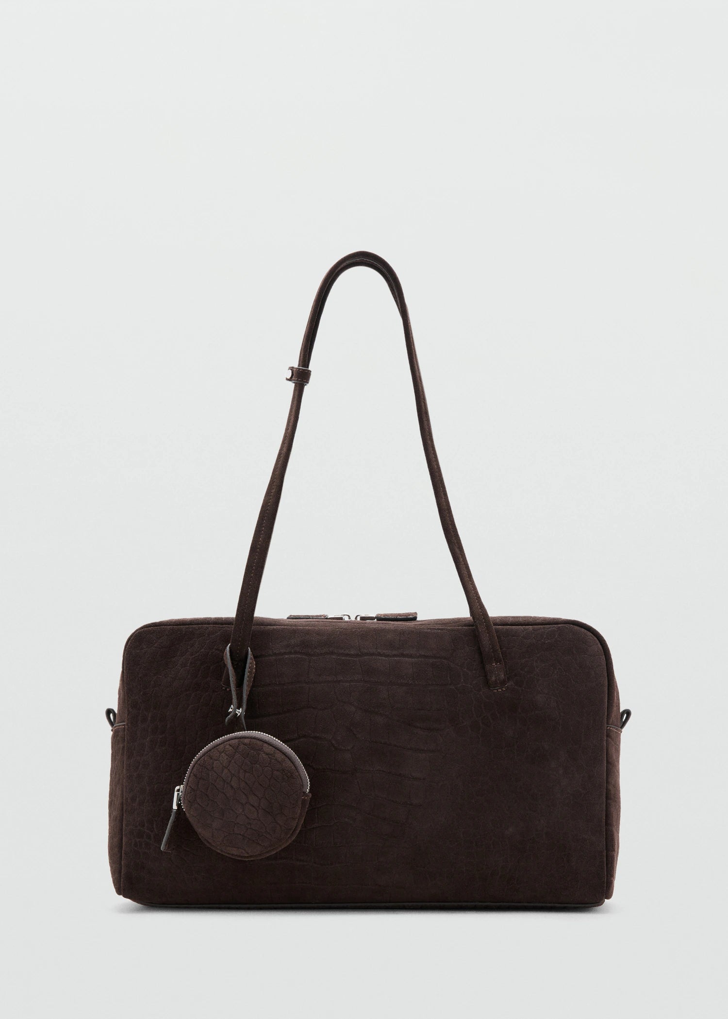 Medium Suede Bowling Bag Chocolate