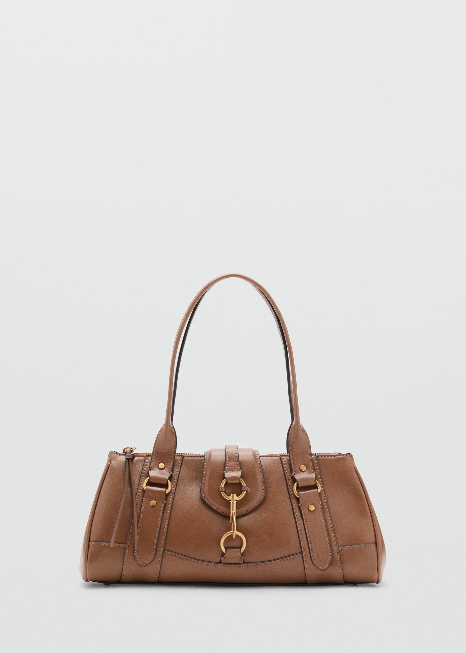 Medium Shoulder Bag With Snap Hook Caramel
