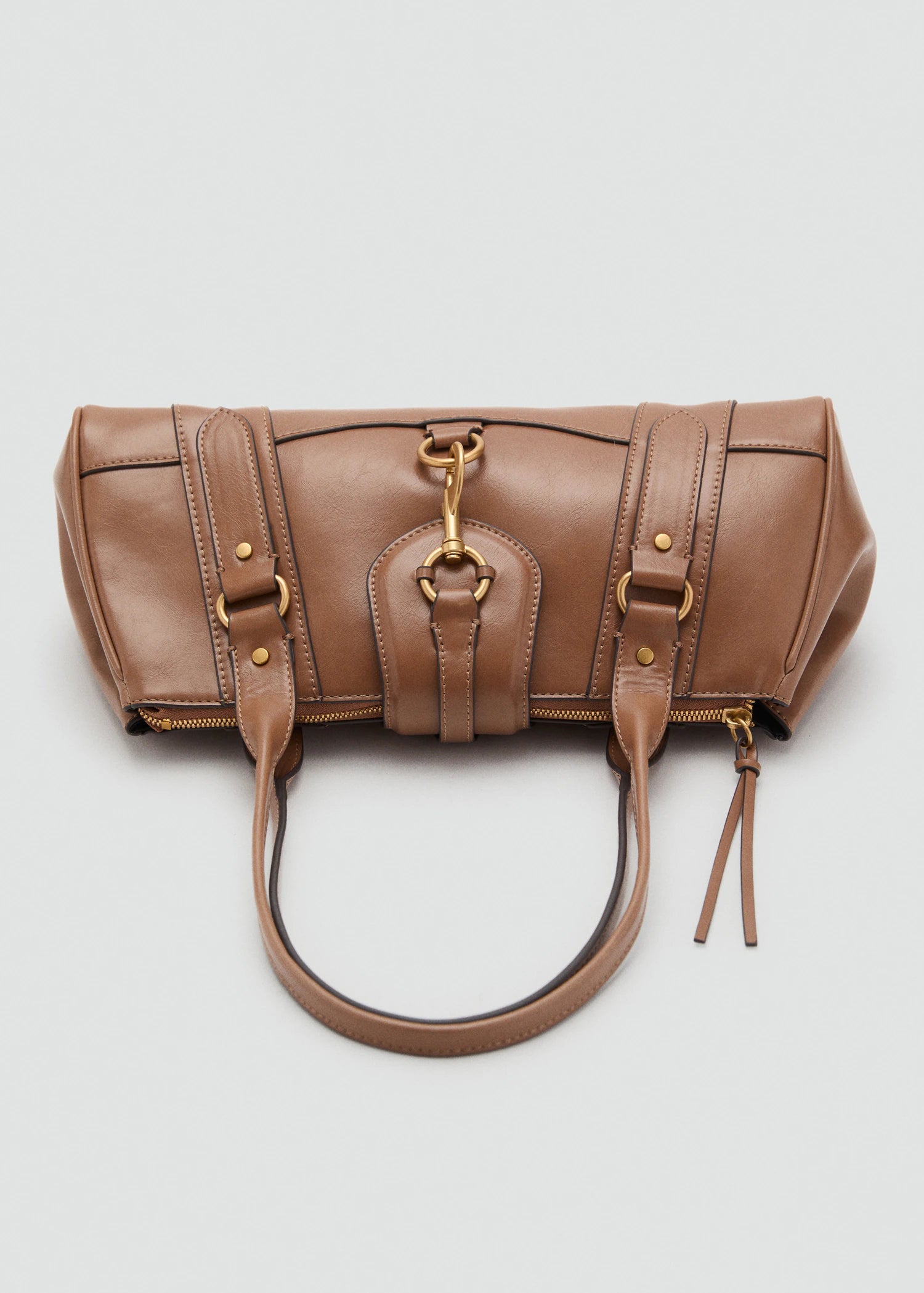 Medium Shoulder Bag With Snap Hook Caramel