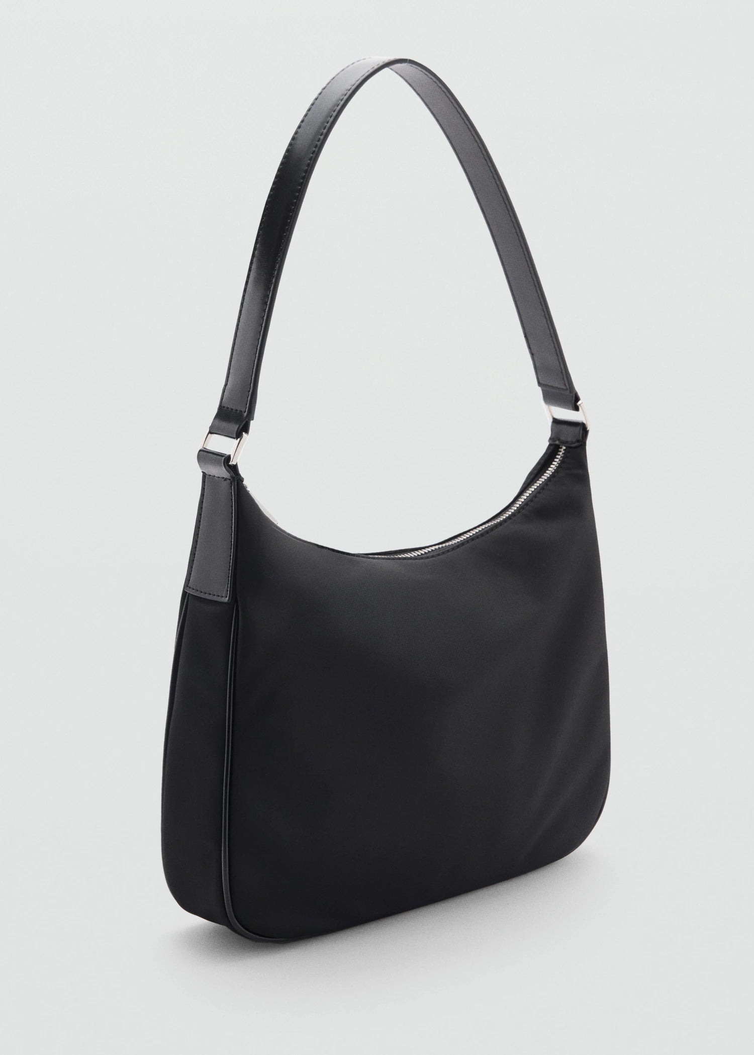 Medium Nylon Shoulder Bag Black