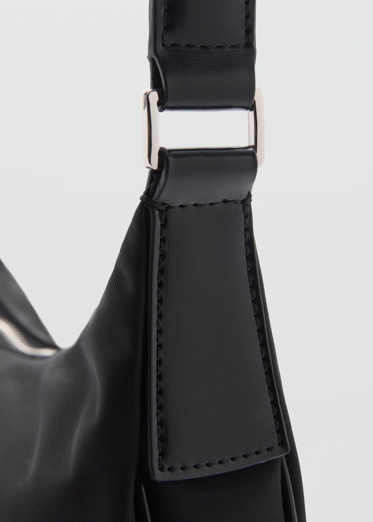 Medium Nylon Shoulder Bag Black